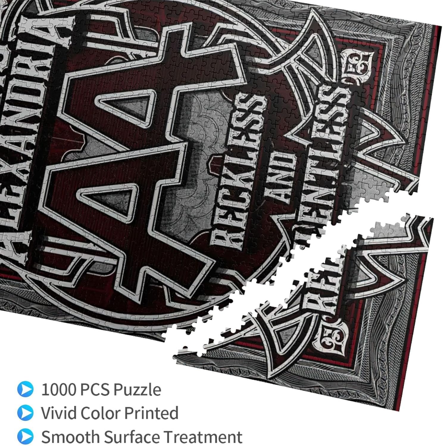 Asking Rock Band Alexandria – Rompecabezas de madera divertido para adultos, rompecabezas de 1000 piezas, rompecabezas de 1000 piezas con caja