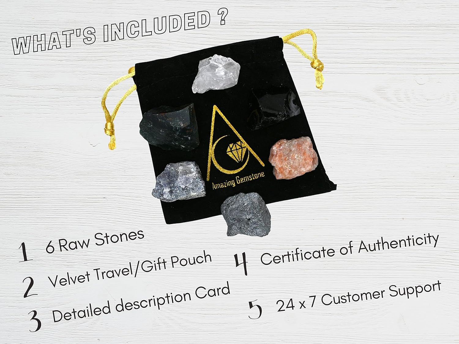 Cristales para el embarazo, juego de 6 piedras de sangre, iolita, hematita, cuarzo rosa, obsidiana negra y cristales curativos y piedras solares
