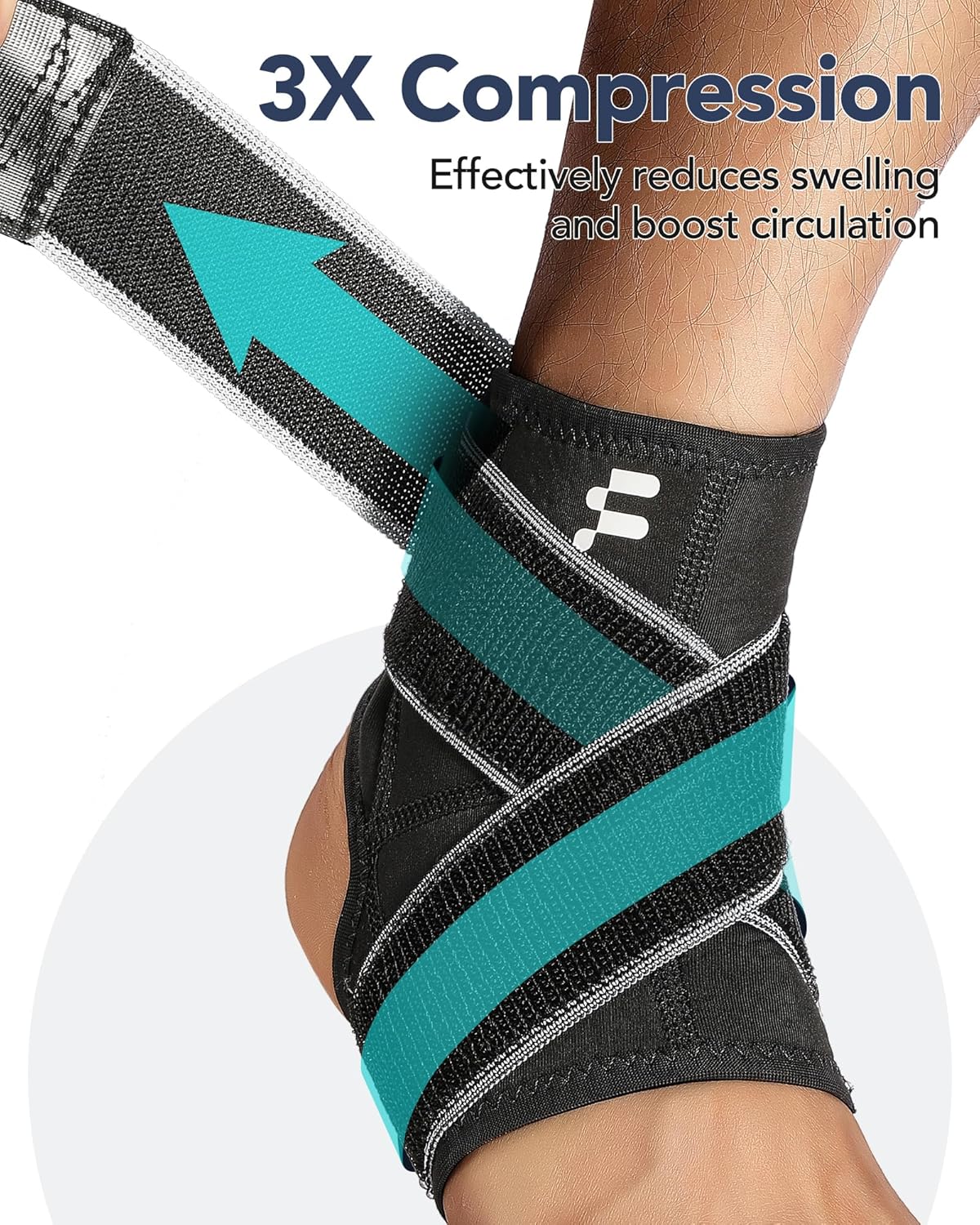 Tobillera para alivio de la fascitis plantar con fuerte correa de compresión y estabilizadores laterales para dolor de arco, tendinitis de Aquiles,