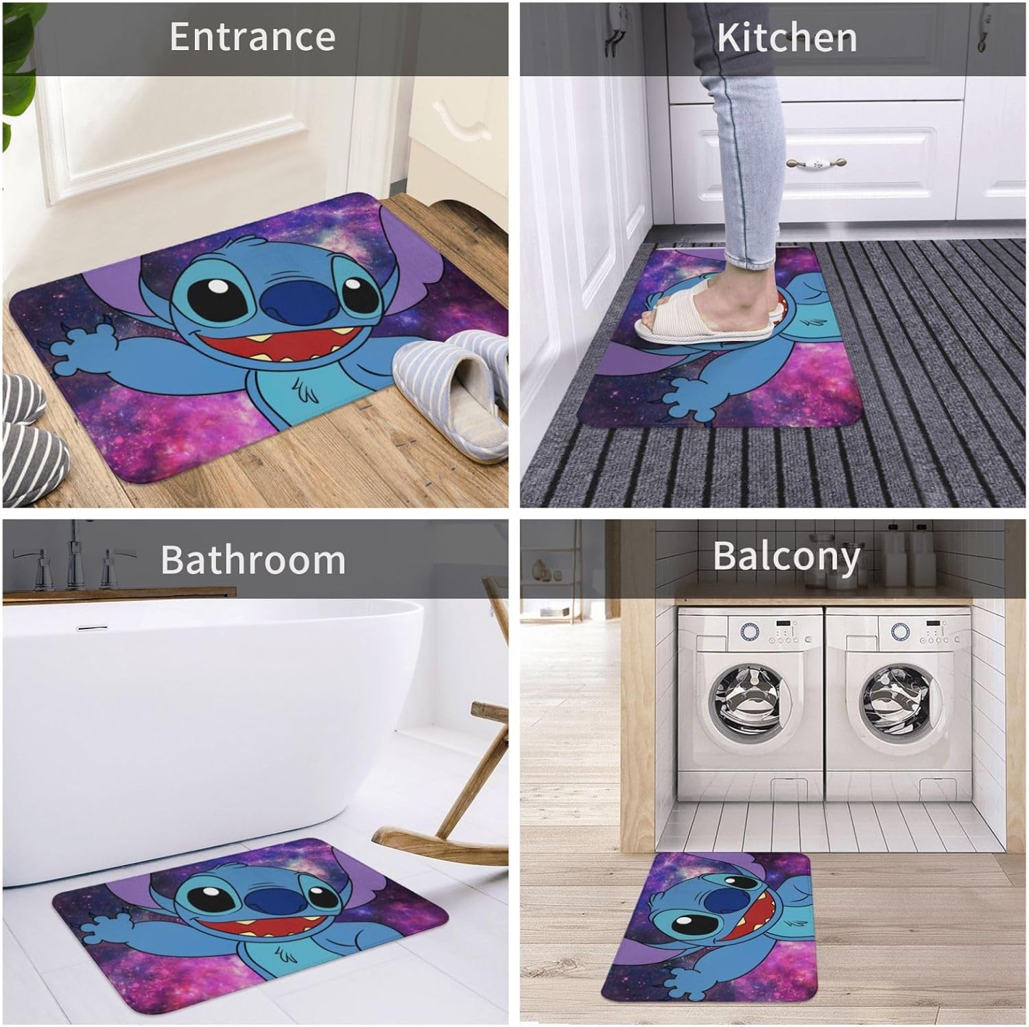 Alfombra de área de anime de dibujos animados de pequeño monstruo azul, para yoga, sofá, puerta de suelo, para adolescentes, niños y adultos,