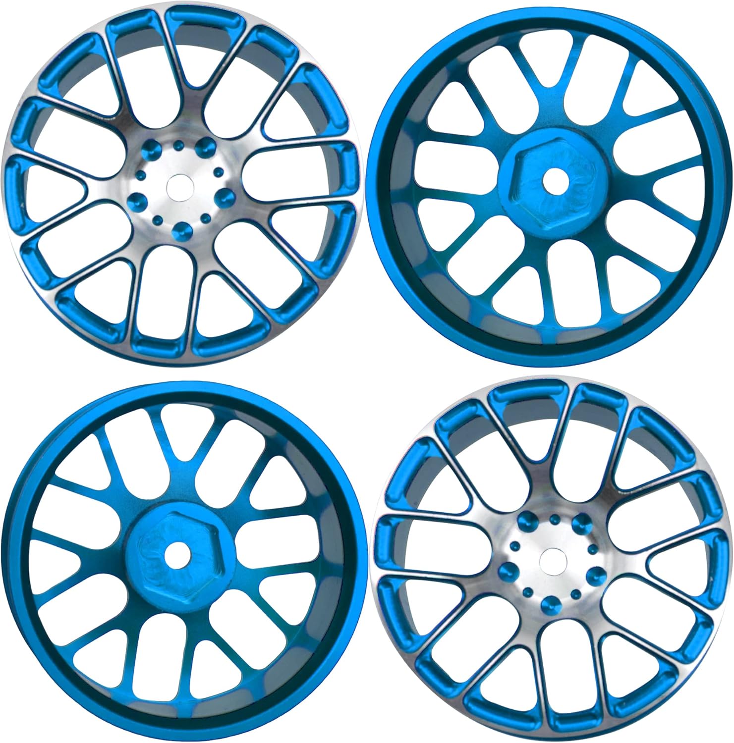 Vgoohobby – 4 llantas de aluminio de 0.472 pulgadas de ancho de cubo hexagonal de 0.472 pulgadas (1.024 in), compatibles con 110 Tamiya TT-01 Kyosho