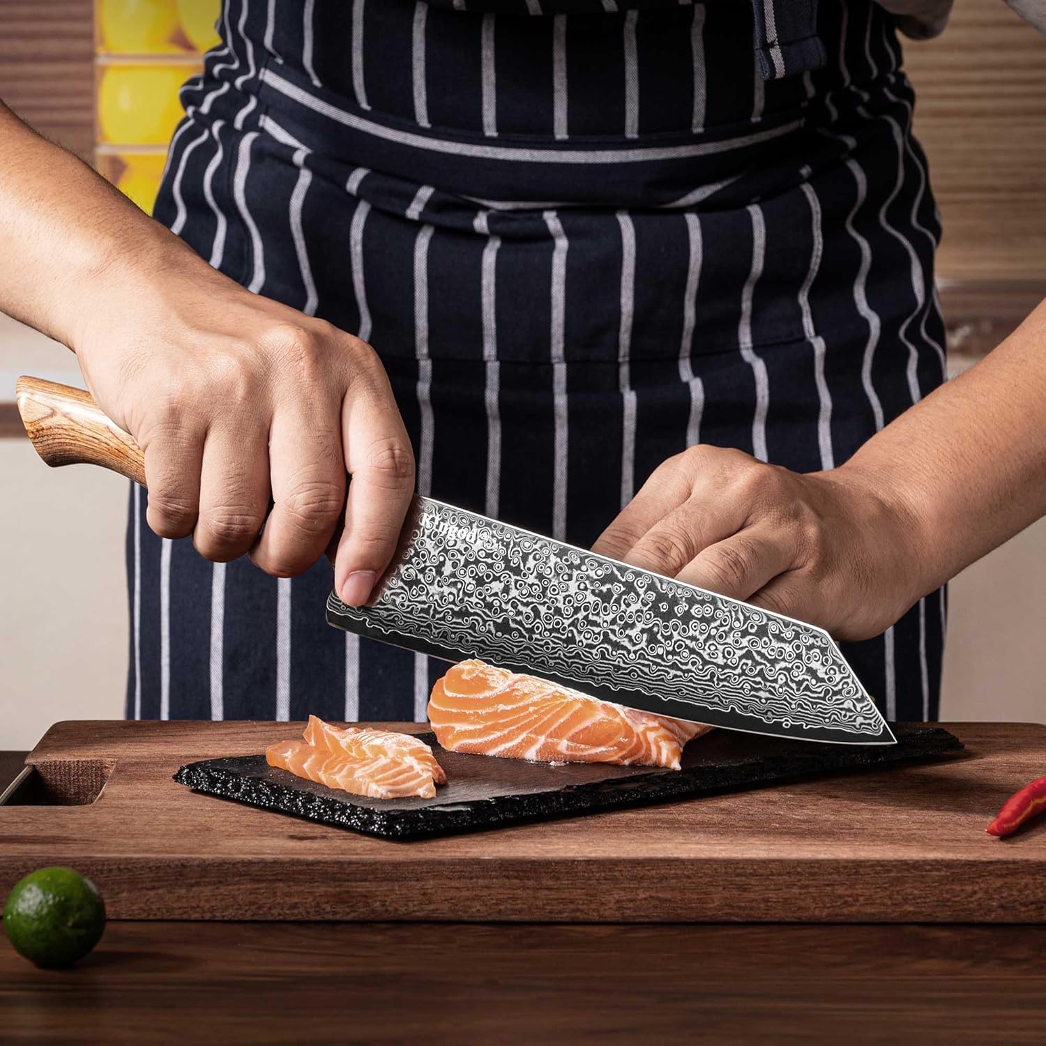Cuchillo de chef japonés VG10 Core Cuchillo de cocina de 8 pulgadas, cuchillos de cocina profesionales Cuchillo de cocina afilado de acero de alto