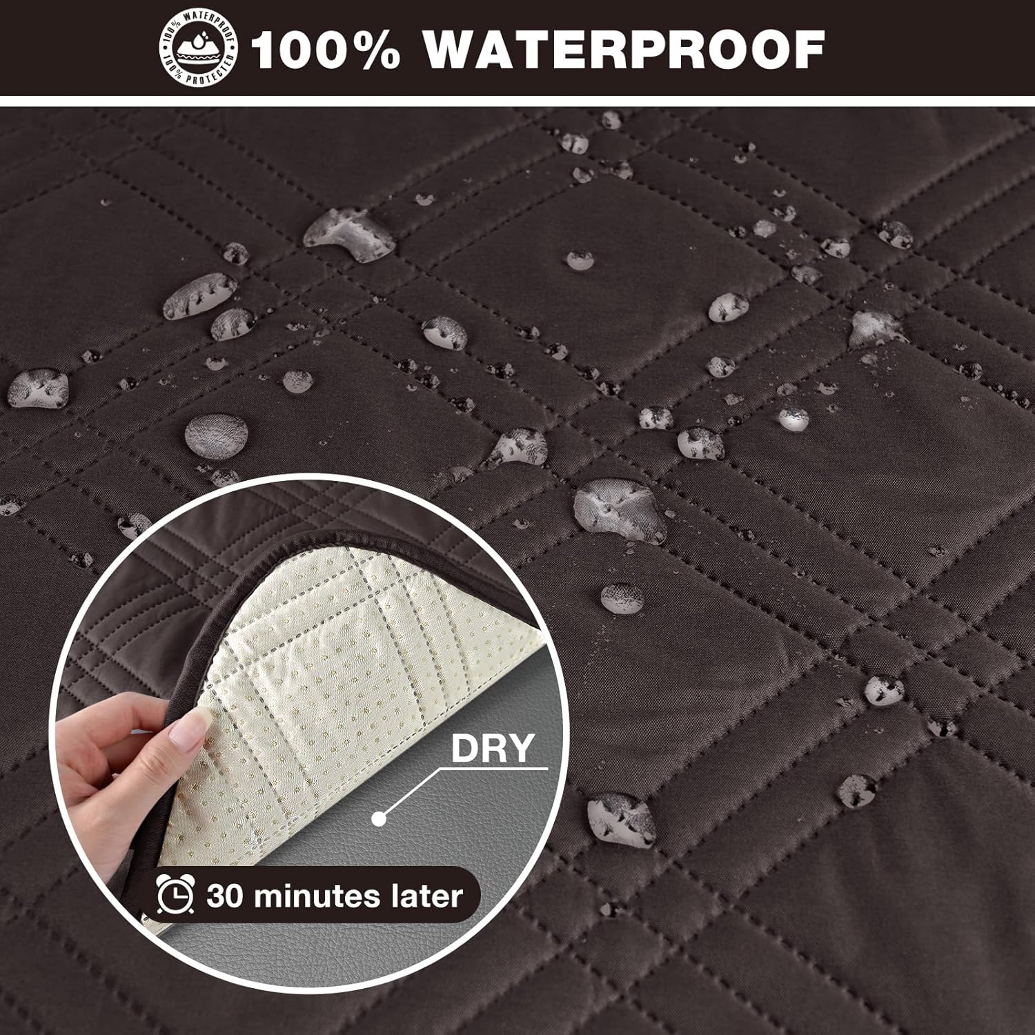 TAOCOCO Funda de sofá reclinable 100% impermeable, funda antideslizante para sofás reclinables con correas elásticas, funda de sofá reclinable