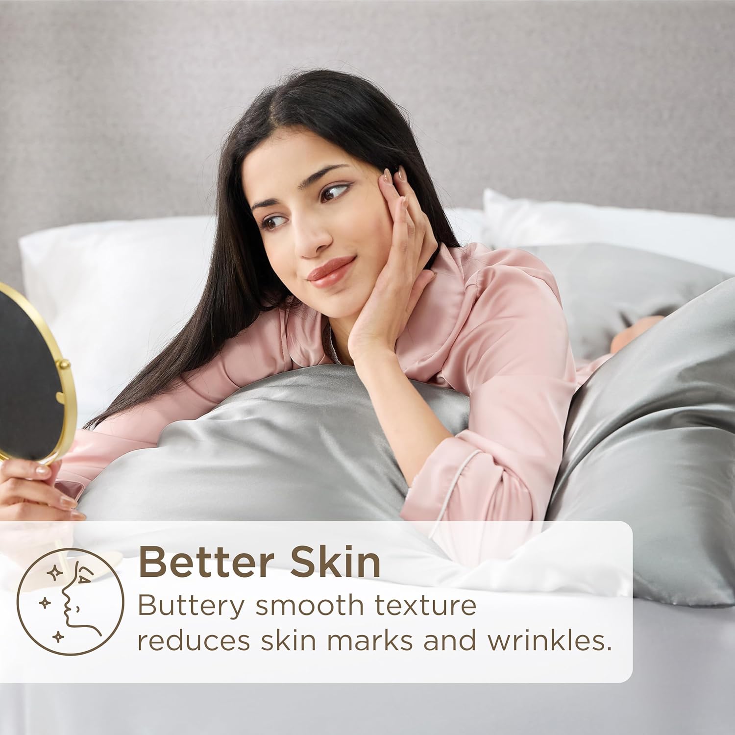 Bedsure – Juego de 2 fundas de almohada de satén
