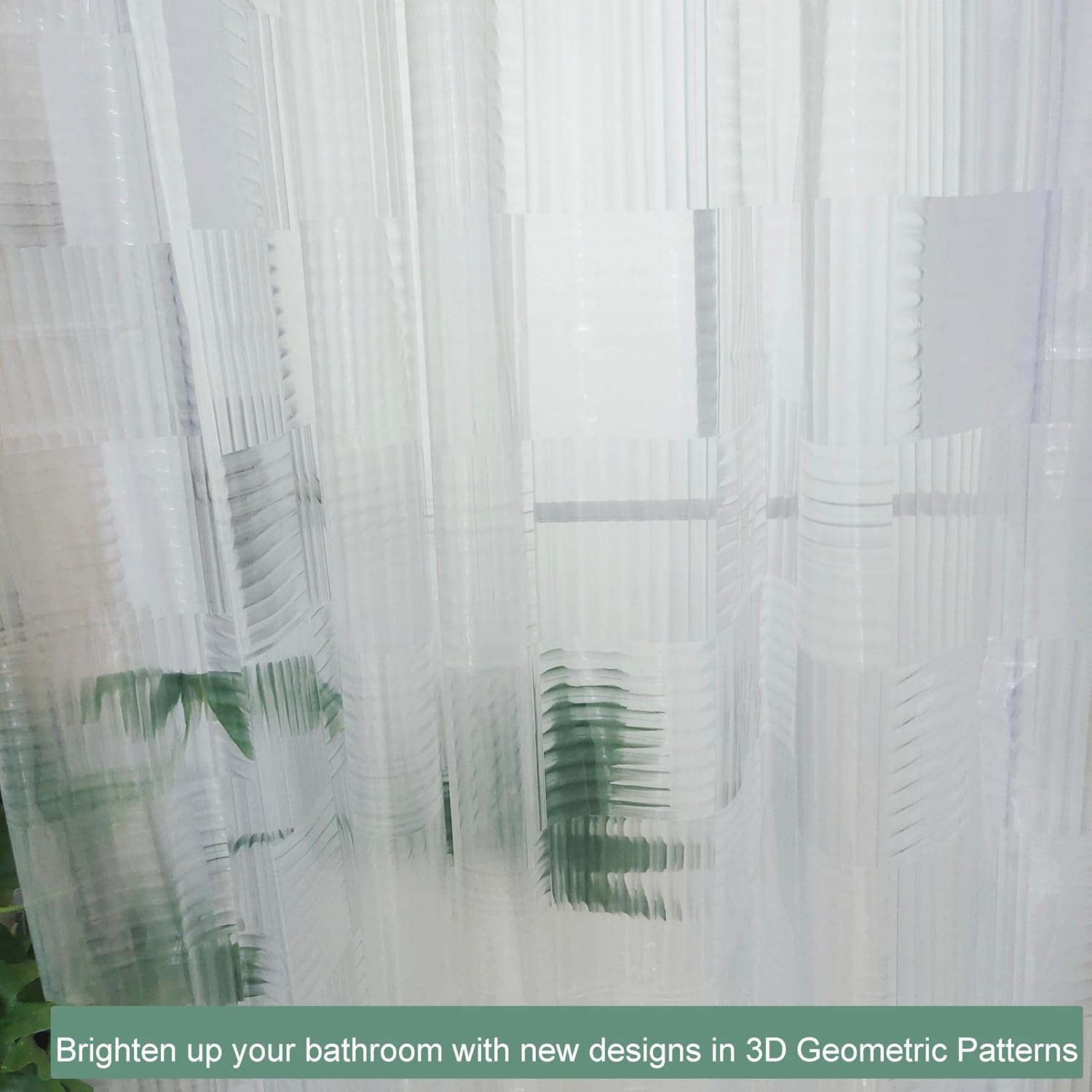 Tonnali Cortina de ducha de 72 x 72 pulgadas, forro de plástico transparente resistente de vinilo EVA, cortina de ducha para baño con 3 imanes