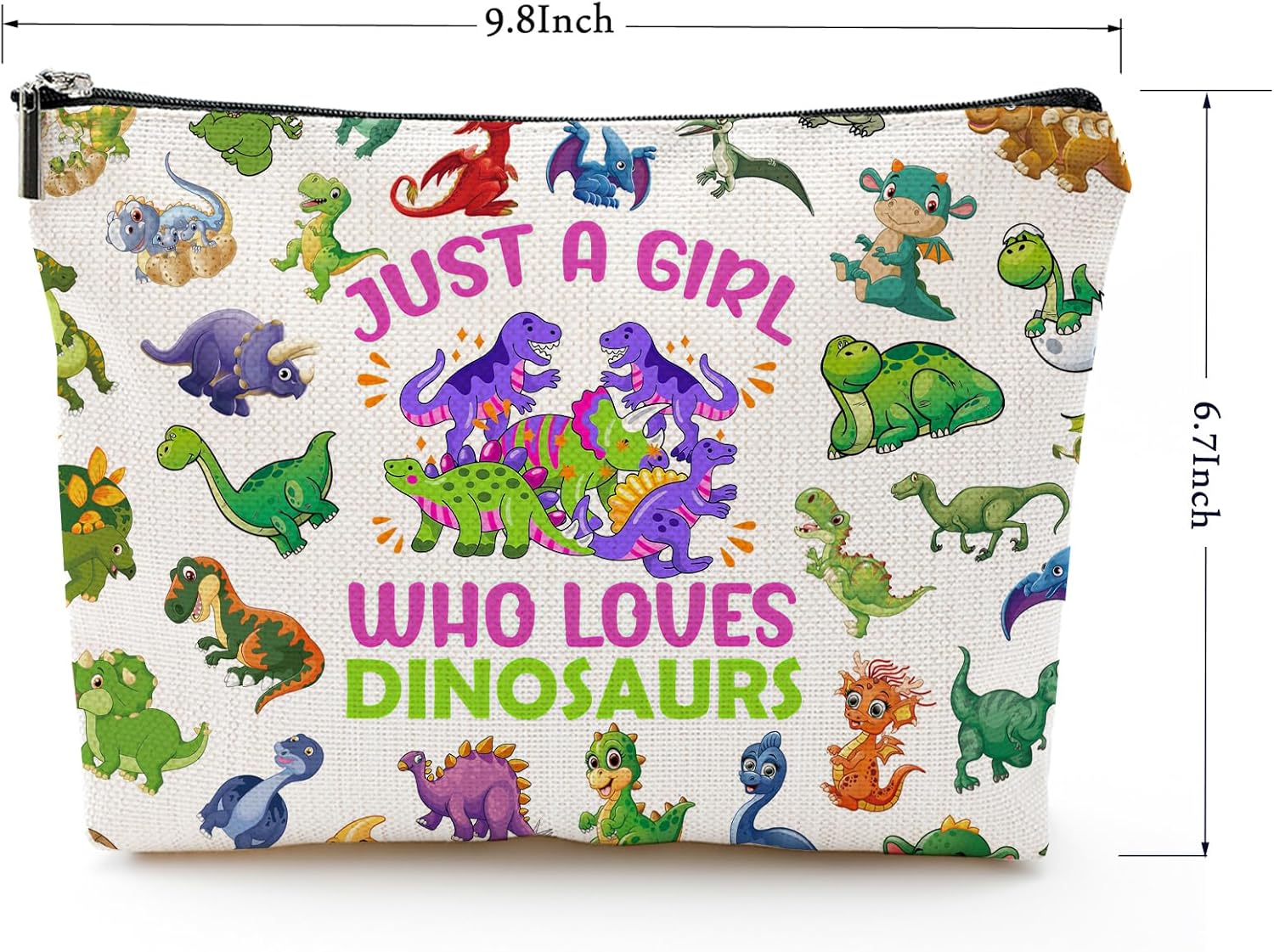 Bolsa de maquillaje mixta, Con color, Dinosaurio