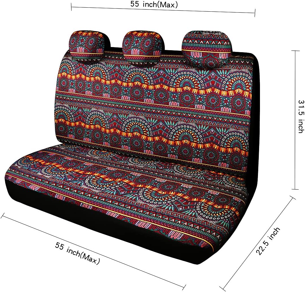 P&J – Manta duradera para asiento de cubo para automóvil, diseño bohemio mágico, ajuste universal para autos, SUV, camionetas, furgonetas