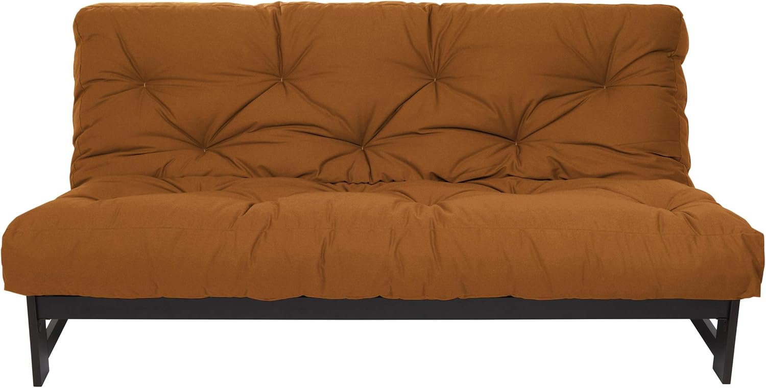 Trupedic x Mozaic – Colchón futón estándar de 8 pulgadas tamaño Queen (marco no incluido), naranja canela básico, ideal para habitaciones de niños o