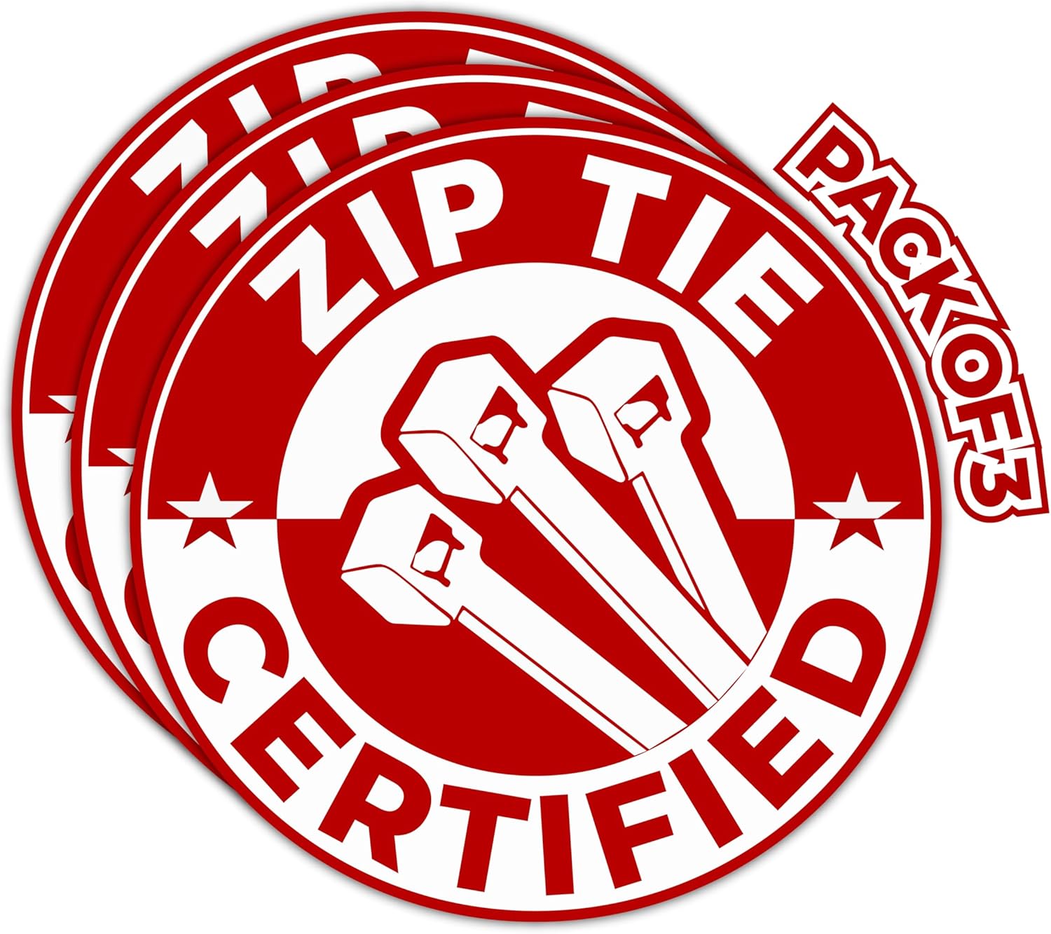 Calcomanías divertidas certificadas con lazo de cremallera, 3 unidades, impermeables, extraíbles, perfectas para decoración del hogar, casco,