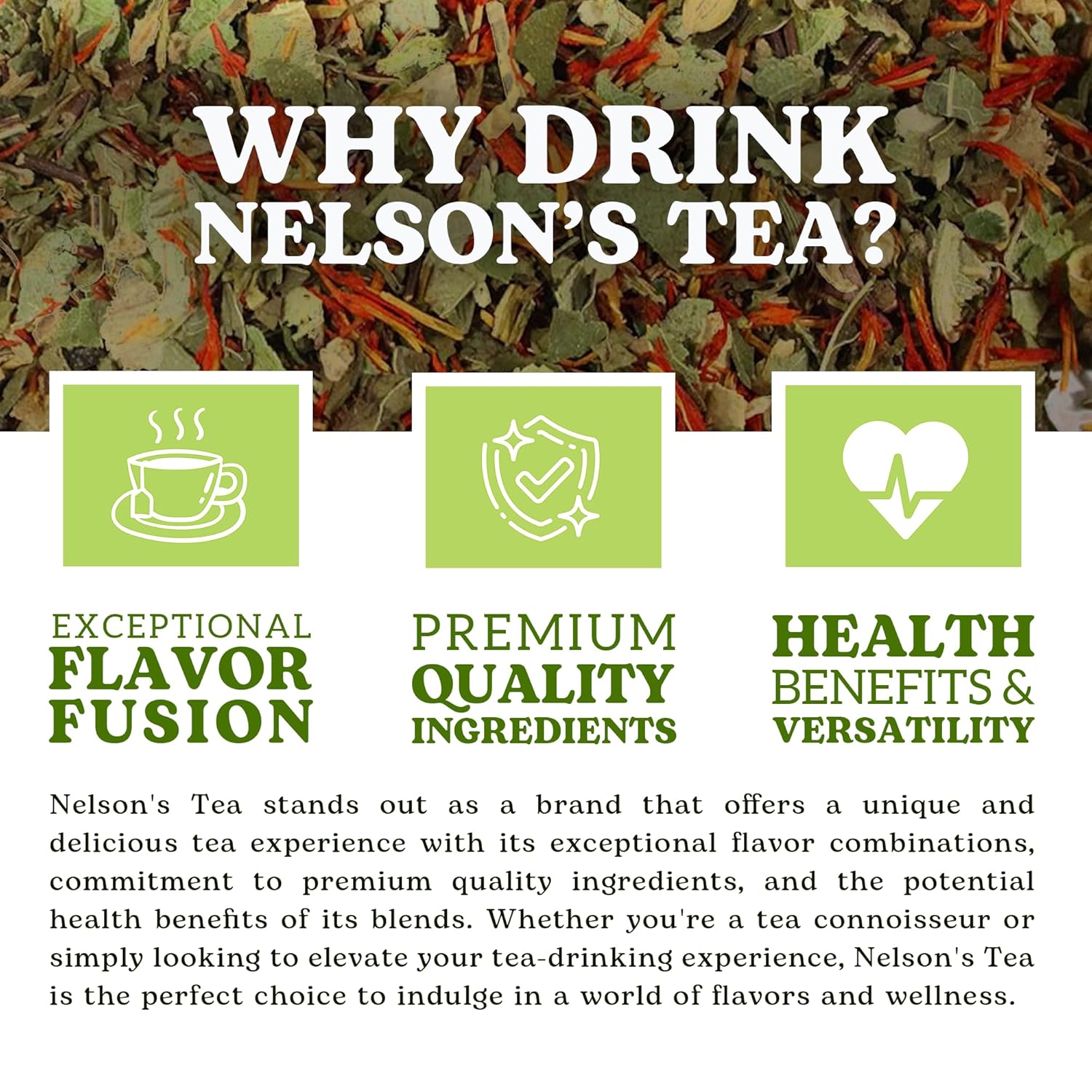 Nelson’s Tea – Menta de sandía – Rooibos verde, menta verde, equinácea, hoja de tilo, cilantro, cártamo y eucalipto (muestra)