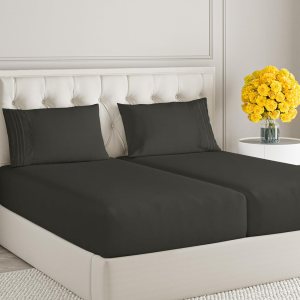 Juego de sábanas de 5 piezas tamaño Split King Cómodas, transpirables y refrescantes Lujo de hotel pmujerhombre Bolsillos profundos, ajuste Juego de sábanas de 5 piezas tamaño Split King Cómodas, transpirables y refrescantes Lujo de hotel pmujerhombre Bolsillos profundos, ajuste