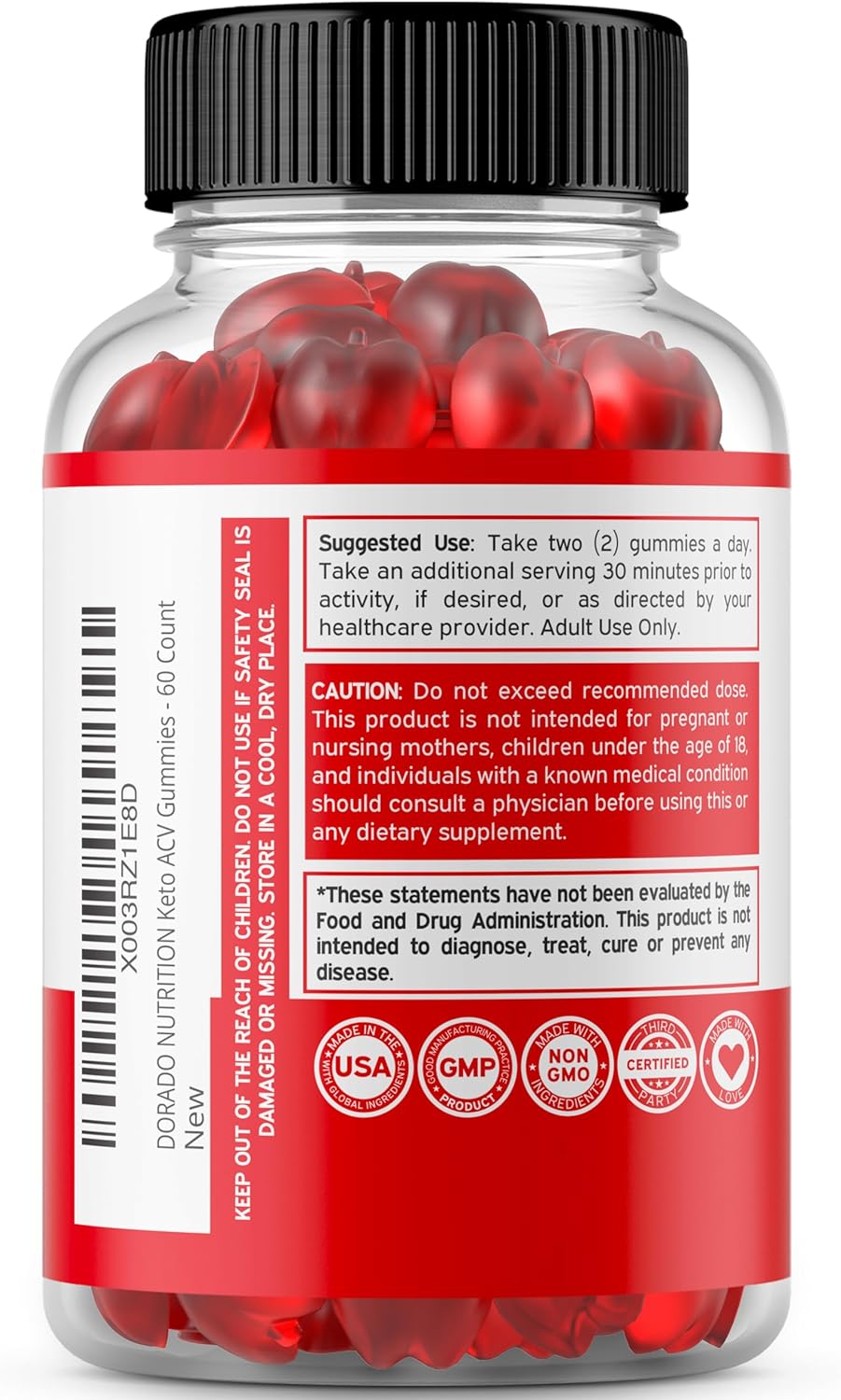 Keto ACV Gummies (60 unidades) Fórmula avanzada para perder peso y gomitas de carbón activado (60 unidades) apoyo saludable de desintoxicación y