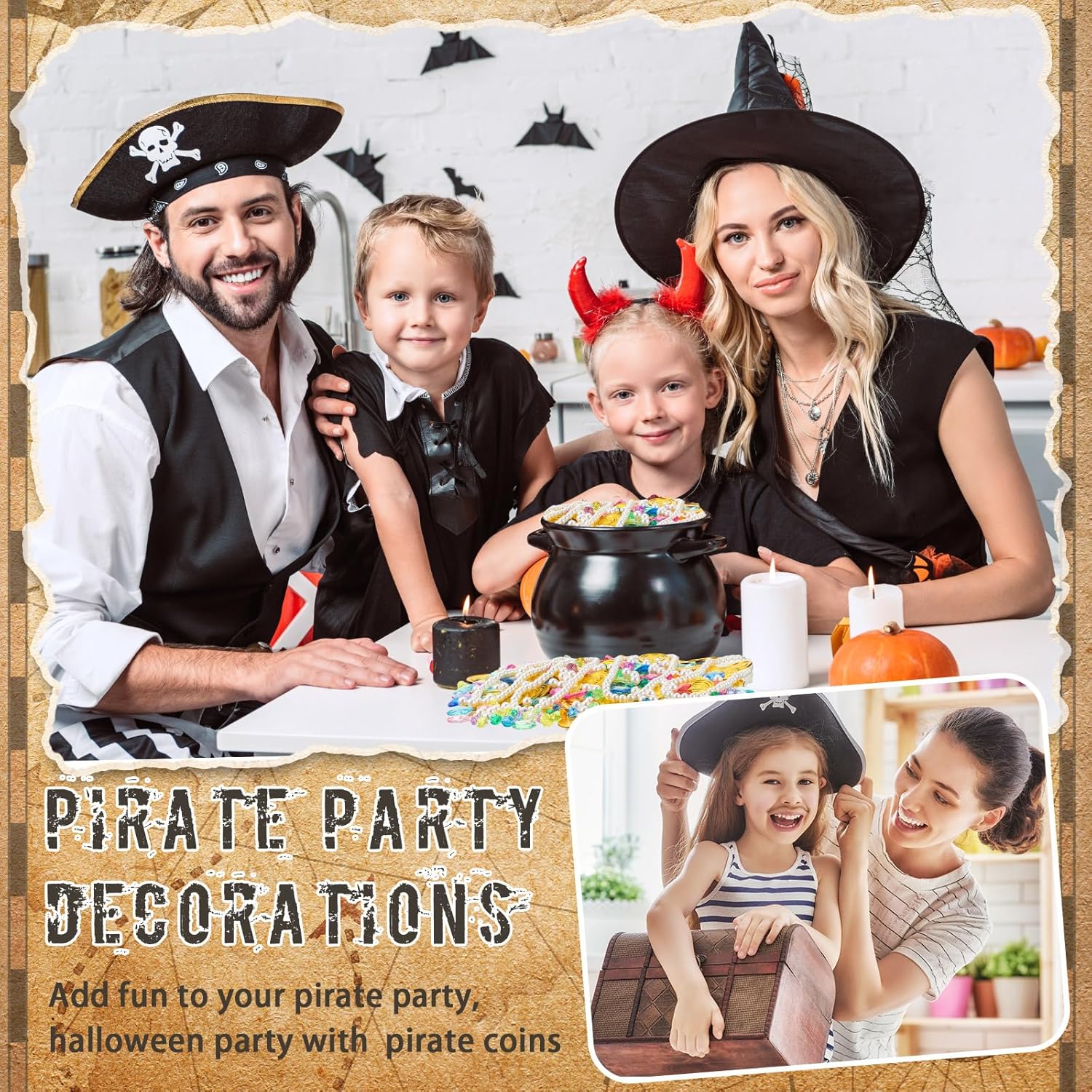 Juego de 319 monedas falsas de oro pirata, tesoro pirata, gemas y joyas piratas de plástico, decoración de fiesta pirata, tesoro para aventuras