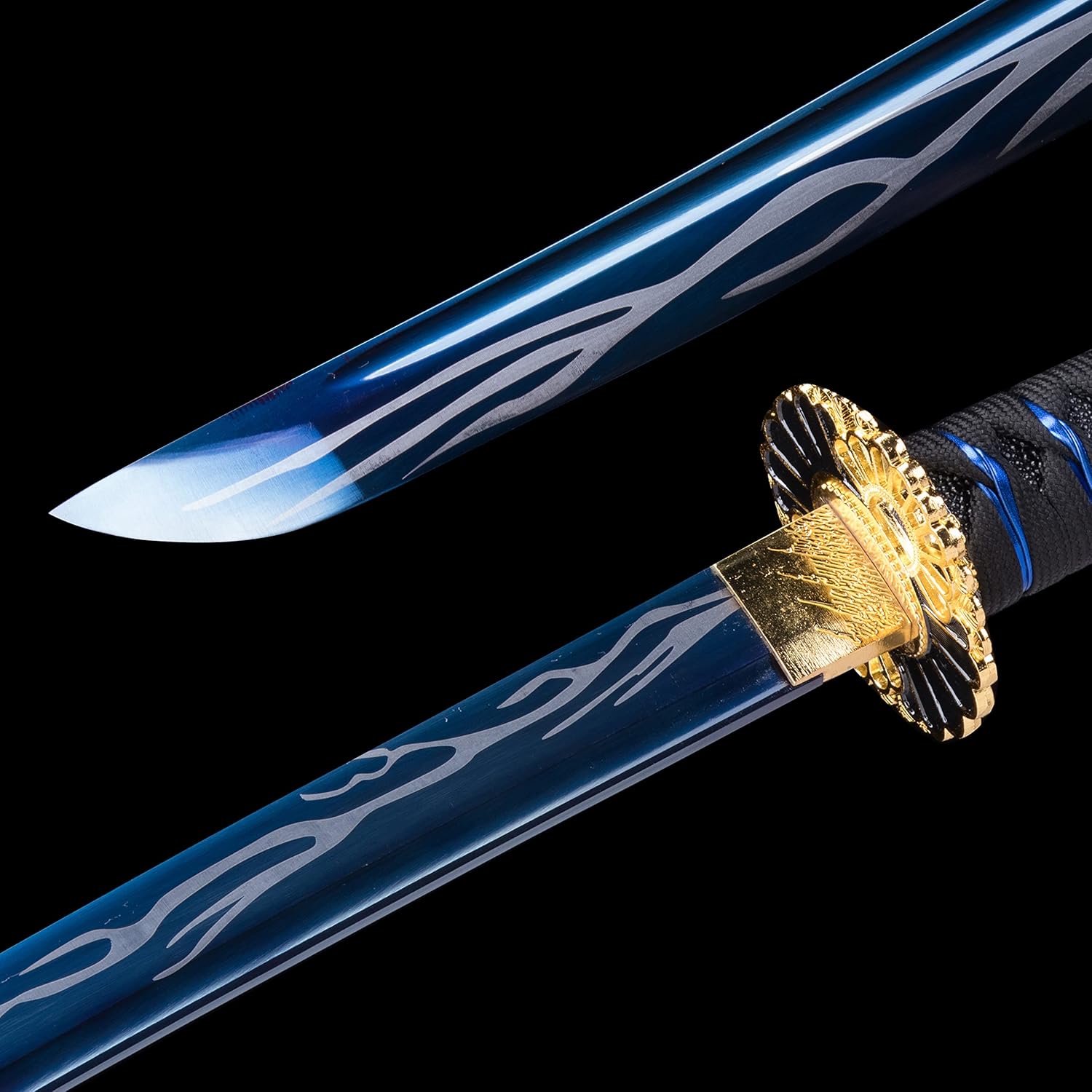 10451060 acero de alto carbono, Hademade templado por calor, hecho a mano, forjado a mano, samurái japonés, auténtico katana, espiga completa,