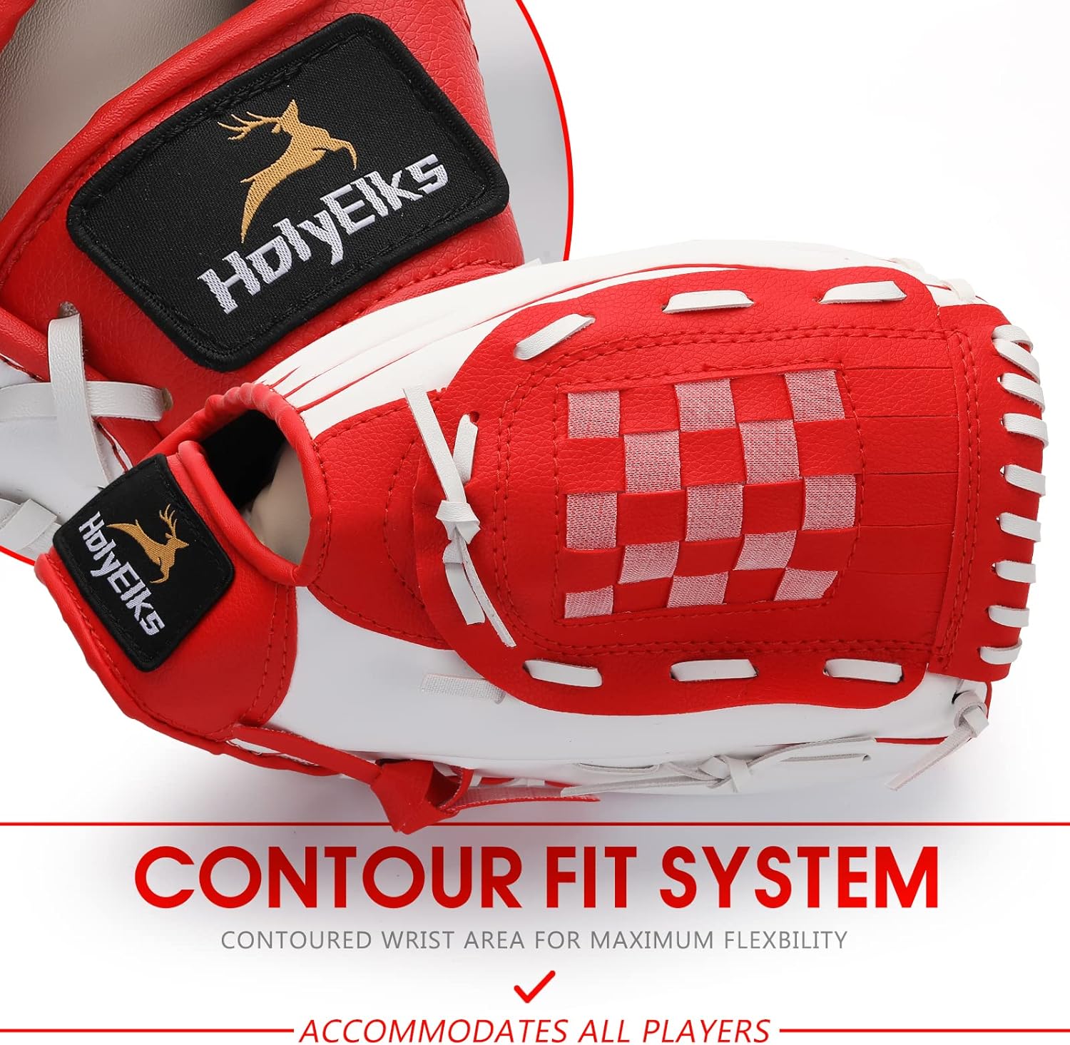 Guante de béisbol, guante de béisbol y sóftbol, diseño ergonómico, guante de béisbol cómodo y duradero para niños, jóvenes y principiantes