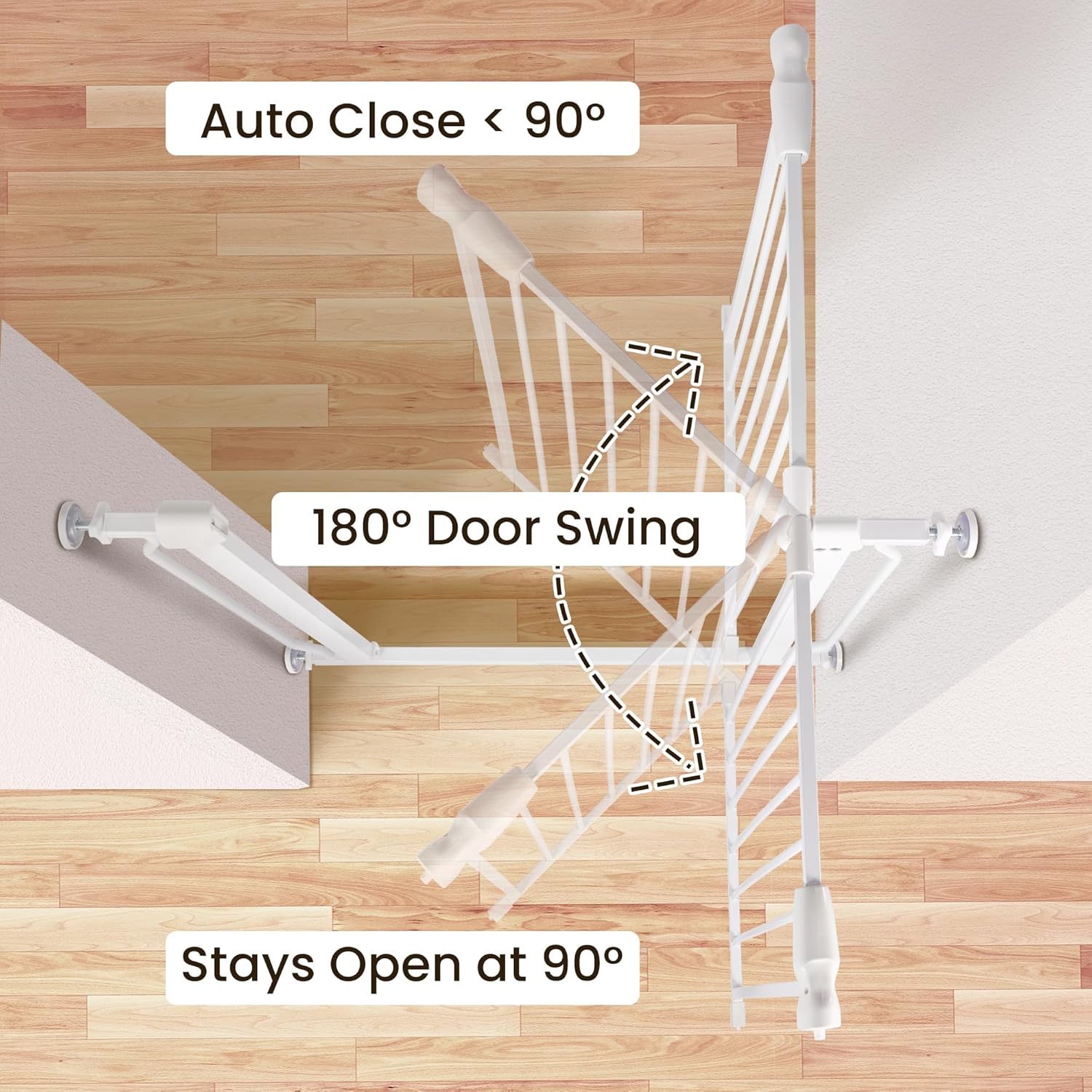 BalanceFrom Puerta de seguridad fácil de caminar para puertas y escaleras con funciones de cierre automáticomantenimiento, 36 pulgadas de alto, se