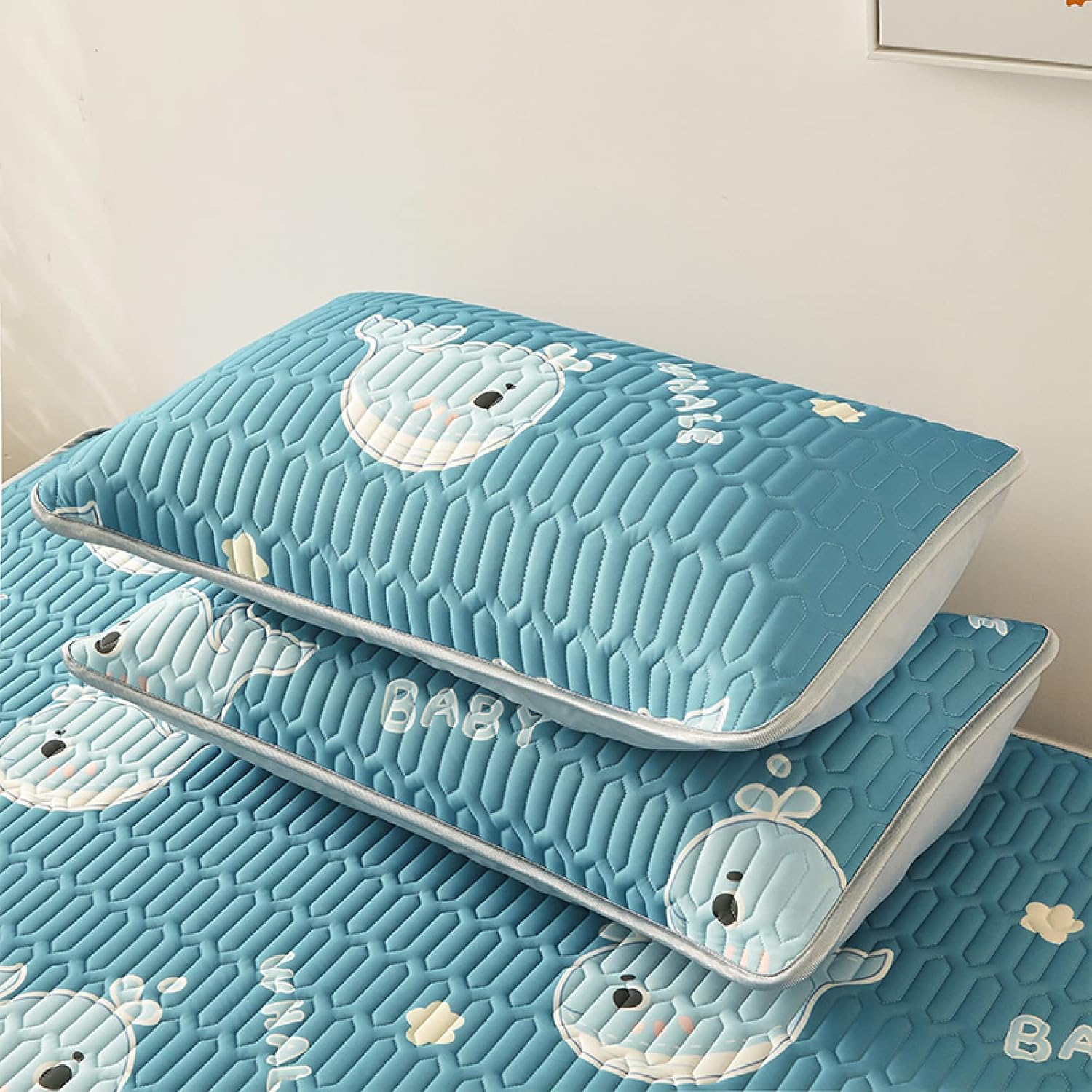 Daenlujec Sábanas bajeras de cama tamaño King con puntos blancos y negros, funda de colchón de látex de verano, juego de sábanas y fundas de