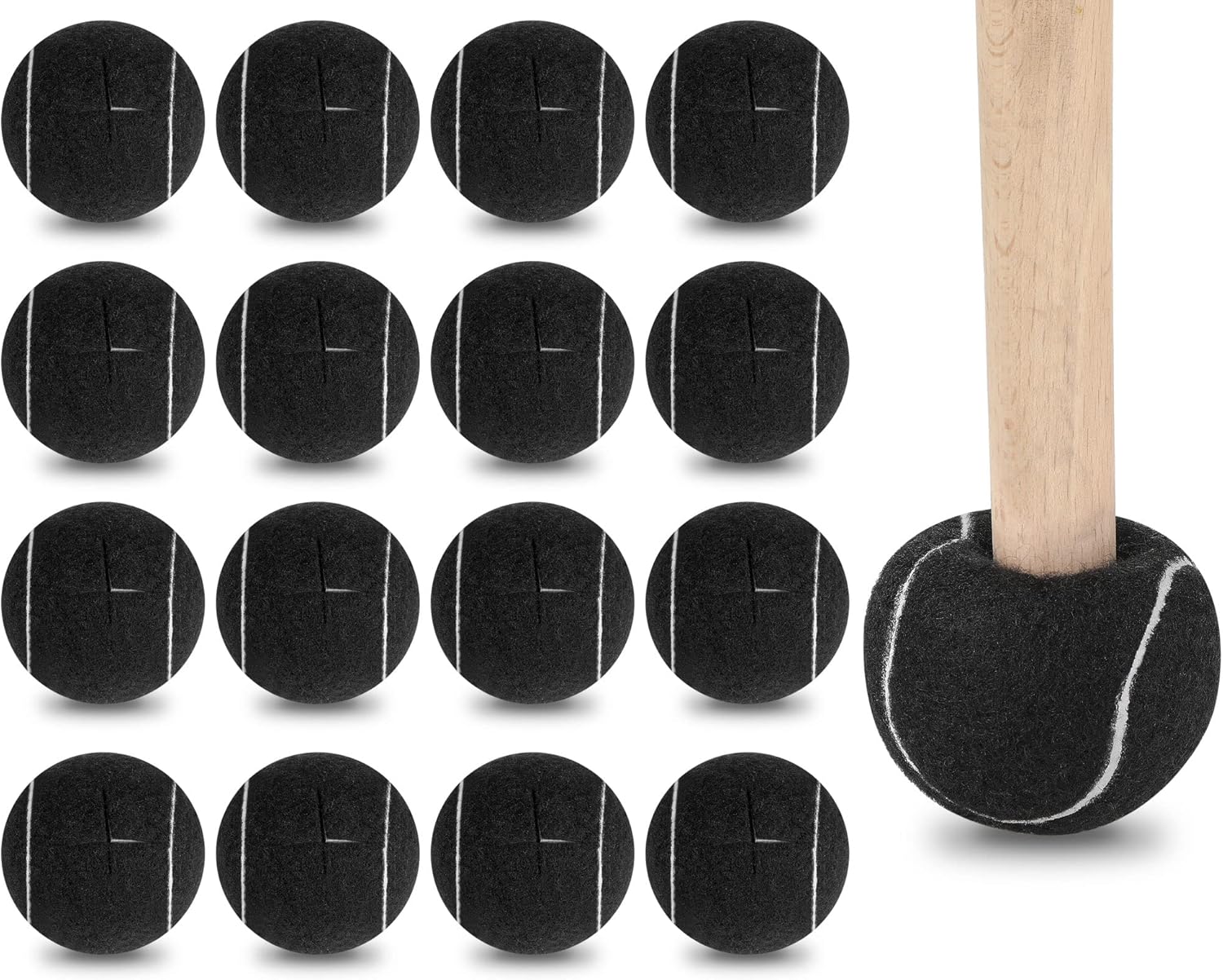 Macarrie 100 pelotas de tenis precortadas a granel para patas de muebles, pelotas de tenis, sillas de pelotas de tenis, fundas para pies para