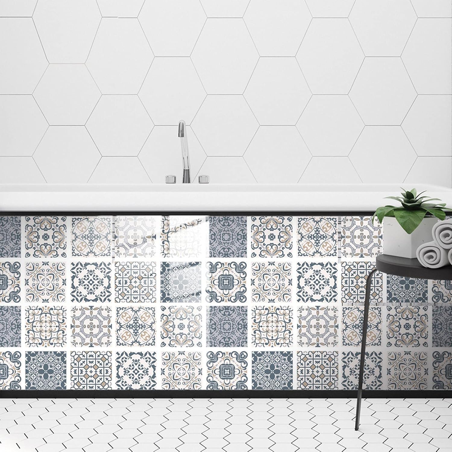 Azulejos autoadhesivos 3D de 10 hojas para despegar y pegar, azulejos autoadhesivos 3D para baño, cocina, pared, azulejos, bordes