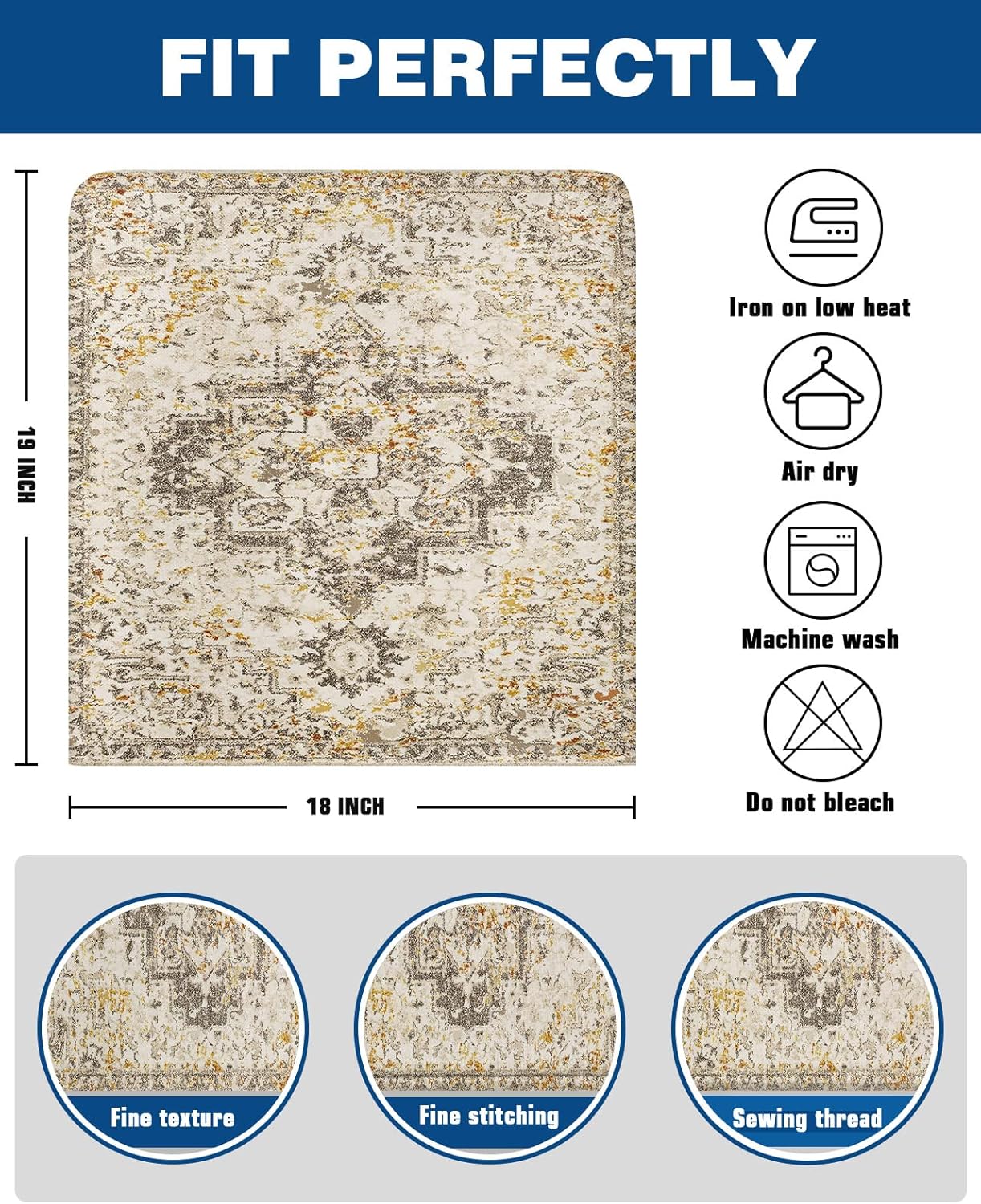 Juego de 4 fundas para sillas de comedor, estilo bohemio, vintage, geométrico, arte abstracto, estética, fundas extraíbles para sillas de cocina,