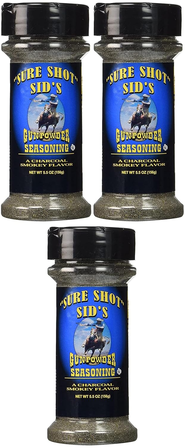 Sure Shot Sid’s – Condimento para barbacoa de pólvora (5.5 onzas (5.50 oz), paquete de 3