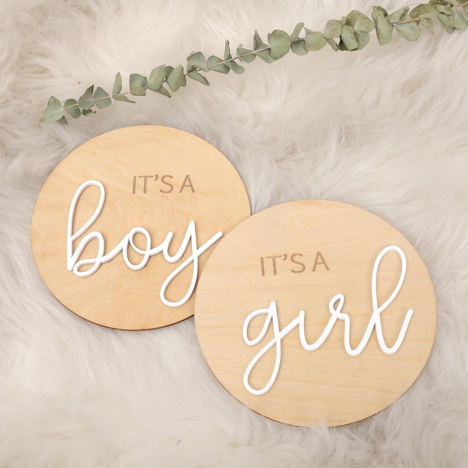 1 letrero de madera con texto en inglés “It’s a Girl”, decoración bohemia de revelación de género, anuncio de embarazo acrílico para niño o niña,