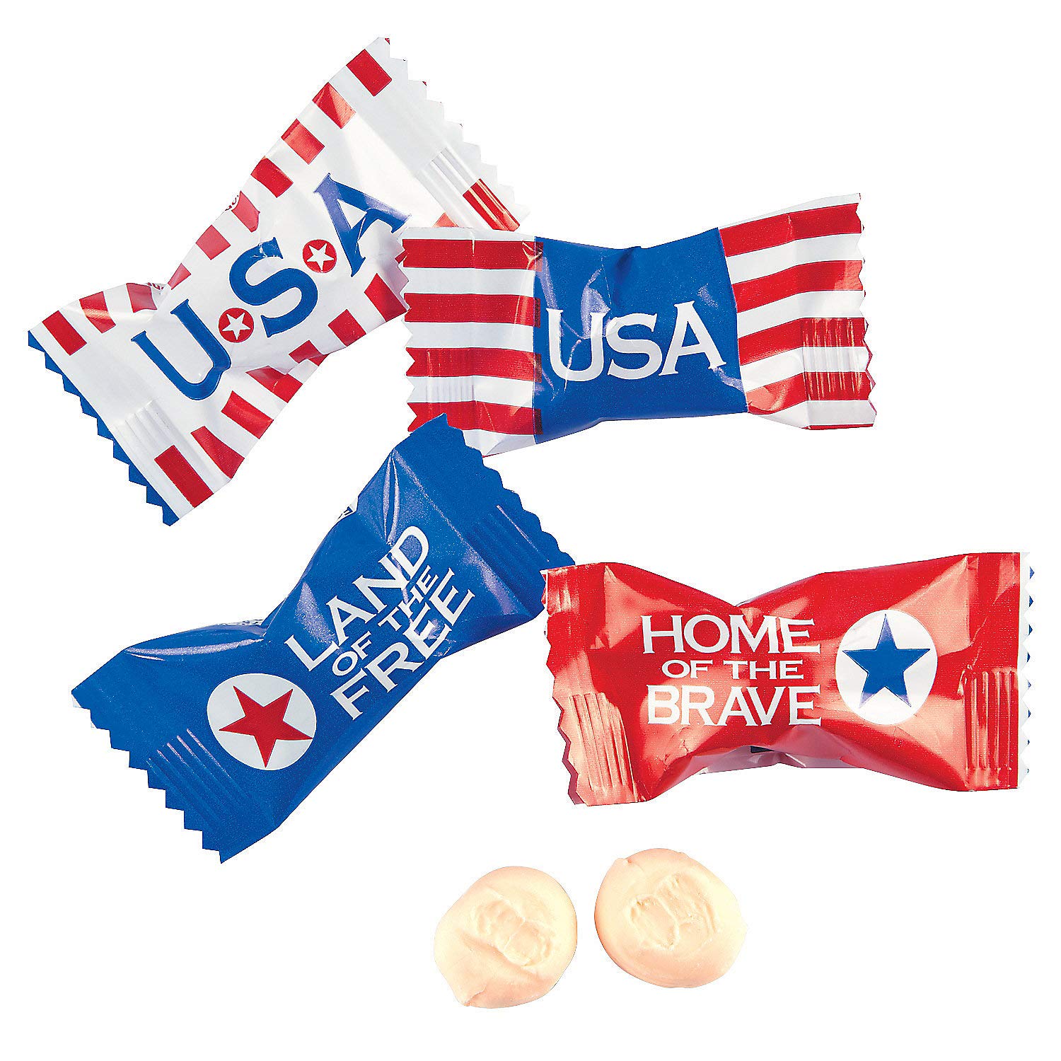 Patriotic USA Sweet Creams (108 piezas envueltas individualmente) Caramelo del 4 de julio