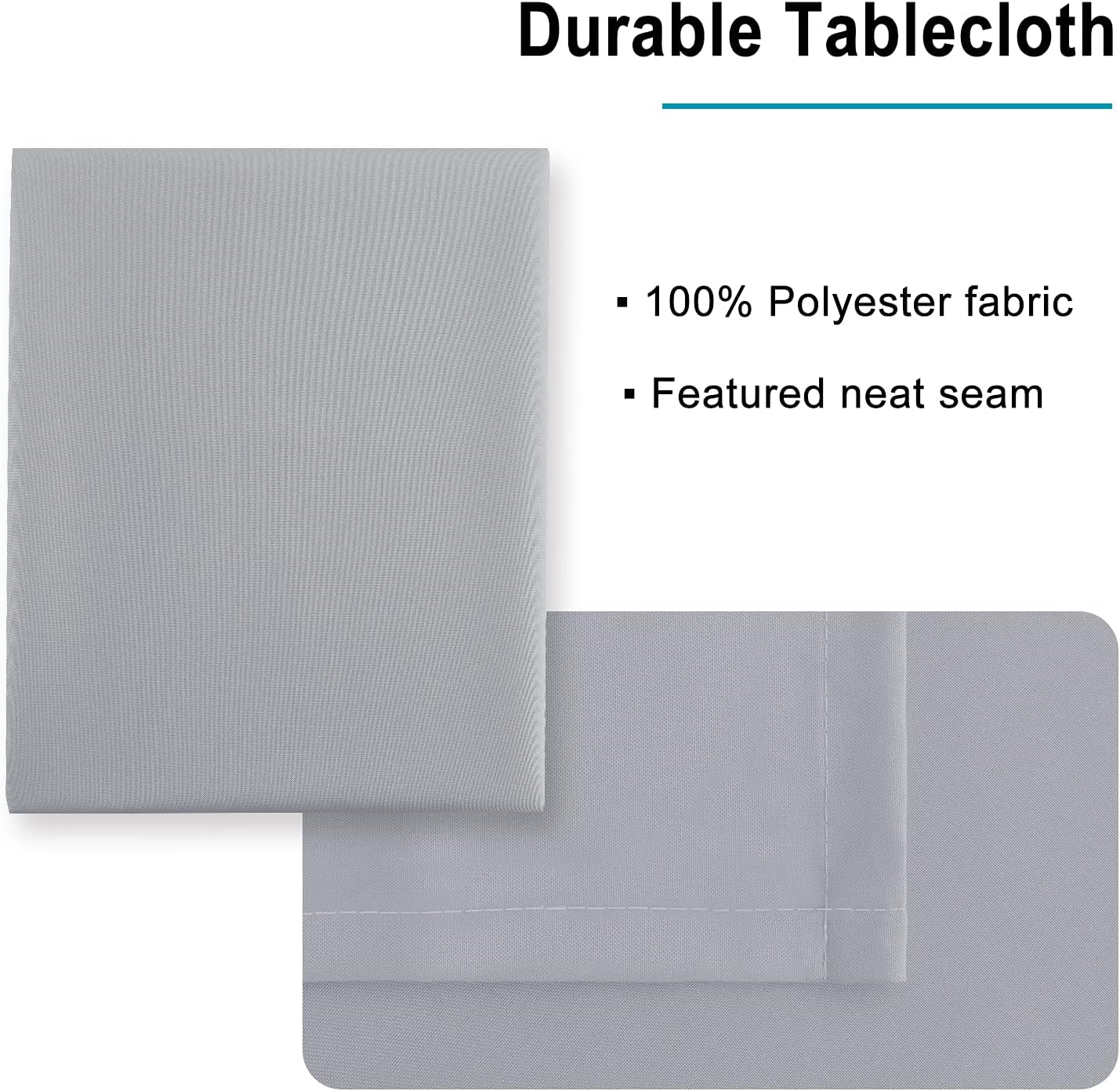 Hiasan – Mantel de tela, rectangular, impermeable, a prueba de derrames y lavable para comedor, cocina, fiestas y exteriores, color gris plateado,