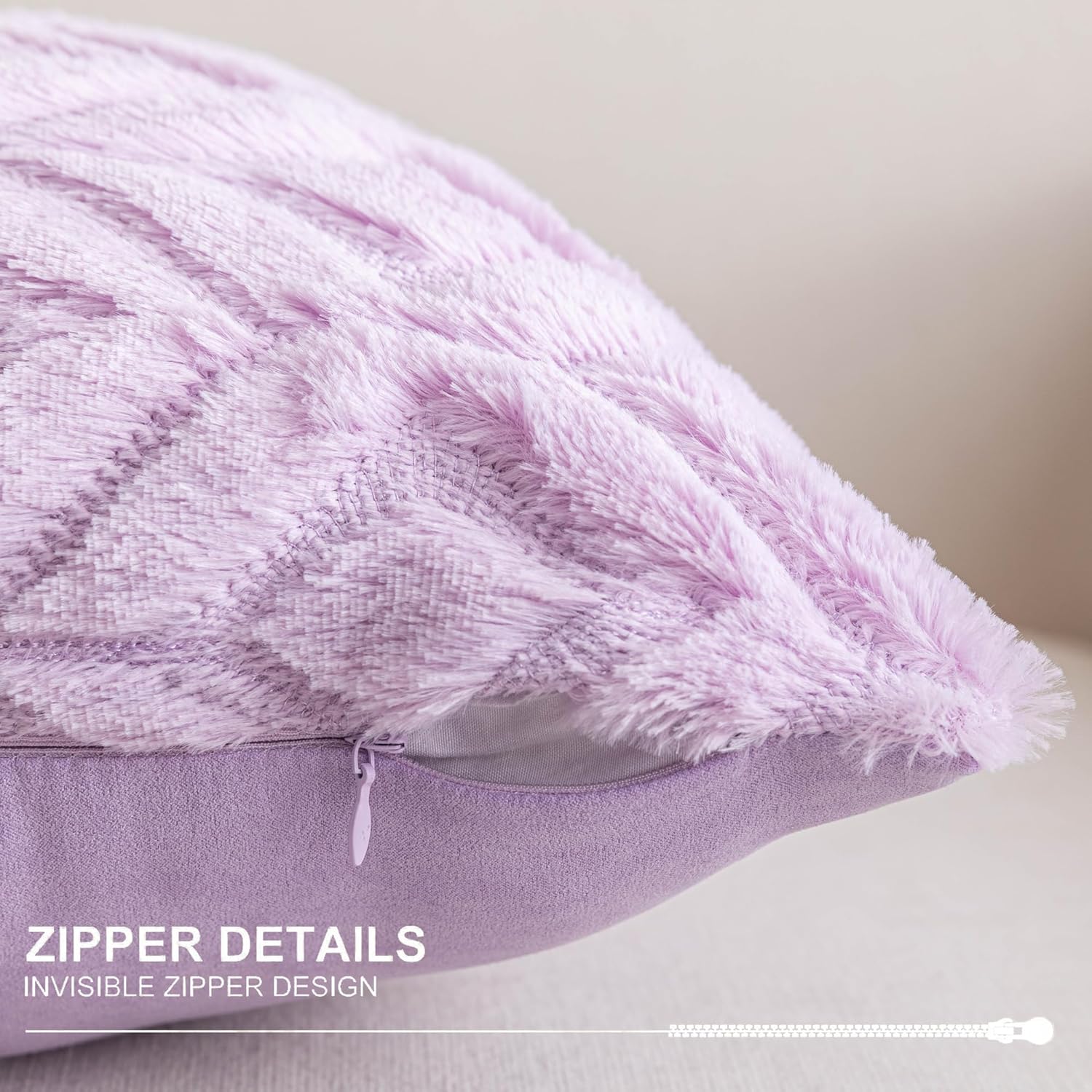 AQOTHES Juego de 2 fundas de almohada de piel sintética de color morado suave de 12 x 20 pulgadas, almohadas lumbares decorativas bohemias para