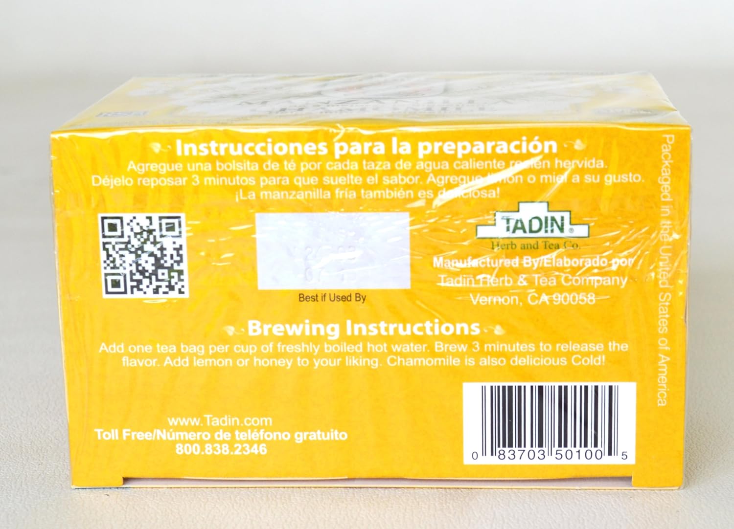 Tadin Té de Manzanilla – Te de Manzanilla – Mejora la Digestión – 24 Bolsas 3 Paquetes