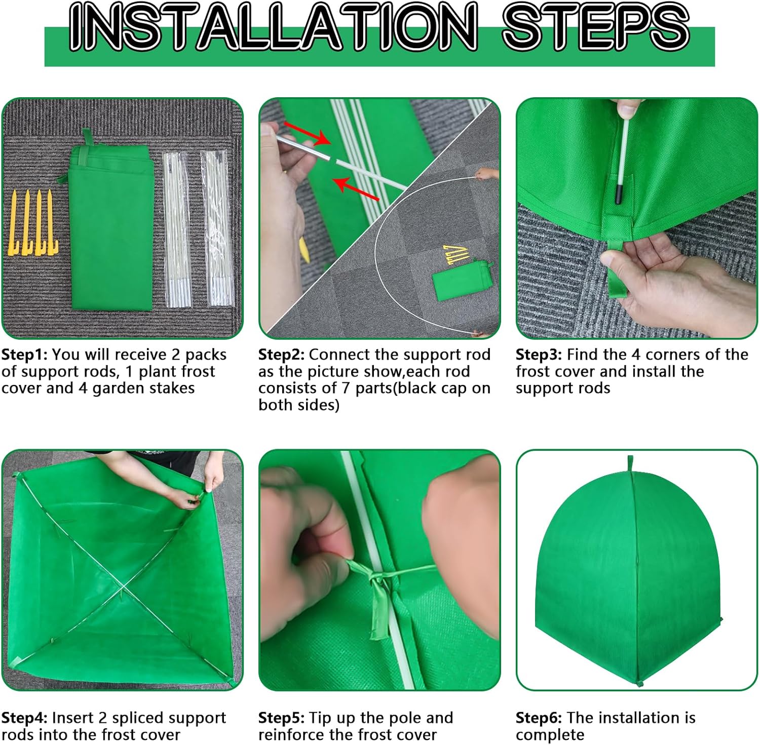 Paquete de 2 cubiertas de invierno para plantas de invierno, protección contra la congelación, protección contra heladas de invierno para plantas en