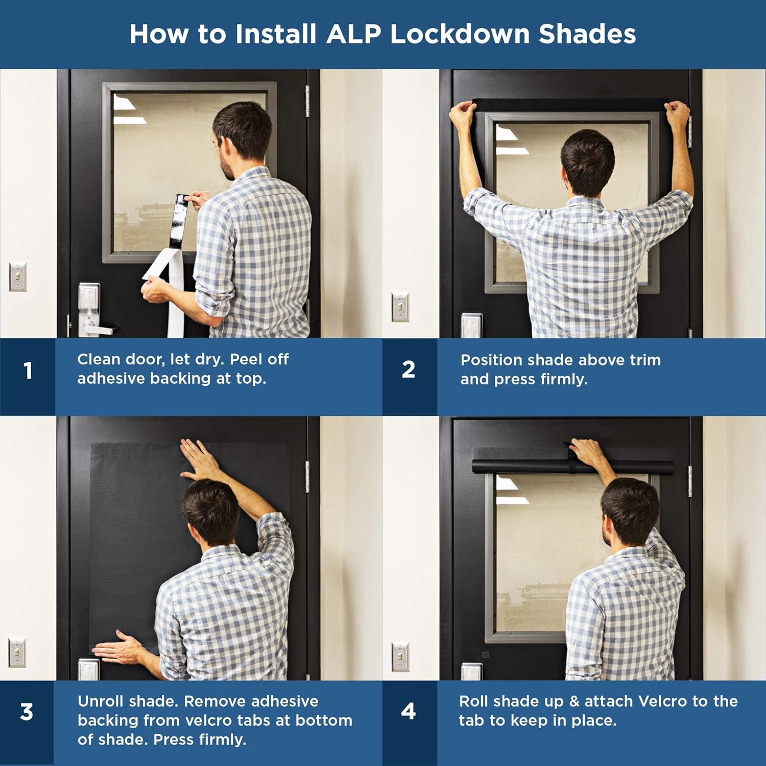 ALP – Persianas opacas para ventanas y puertas. Tela de vinilo de próxima generación. Persianas patentadas y fáciles de limpiar. Tamaño