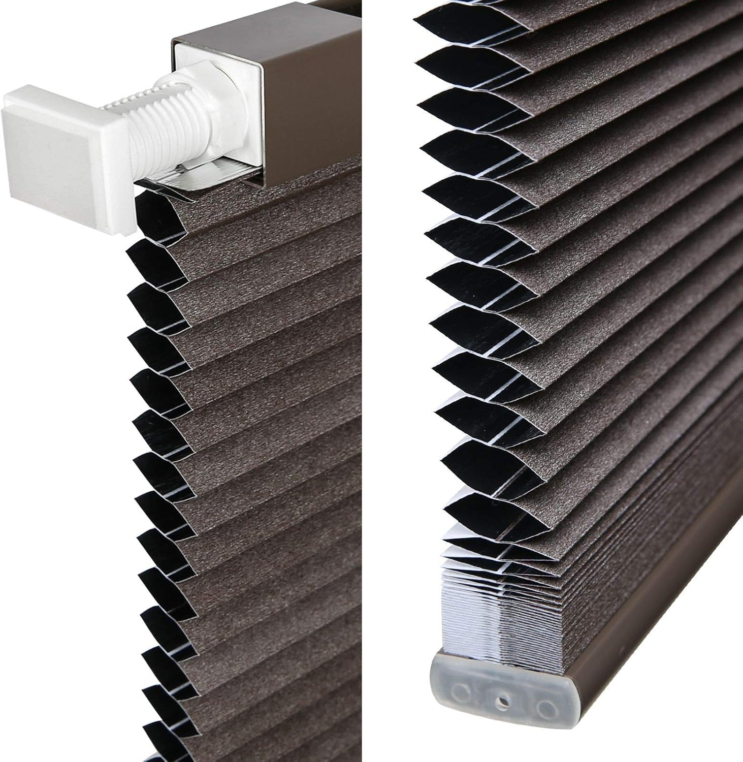 LazBlinds Persianas celulares opacas sin cordones, sin herramientas, sin taladro, para ventana, tamaño de 28 pulgadas de ancho x 64 pulgadas de