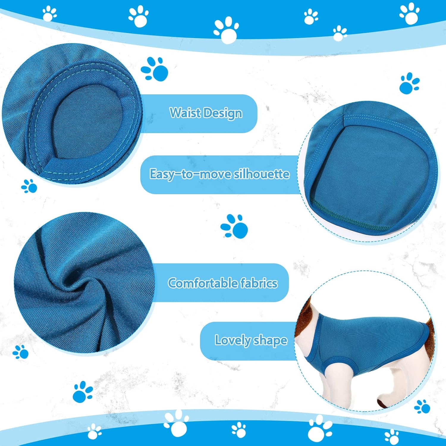 24 camisas para perro, camiseta en blanco para perros pequeños, camisas lisas para cachorros, gatos, ropa de verano para mascotas (L)