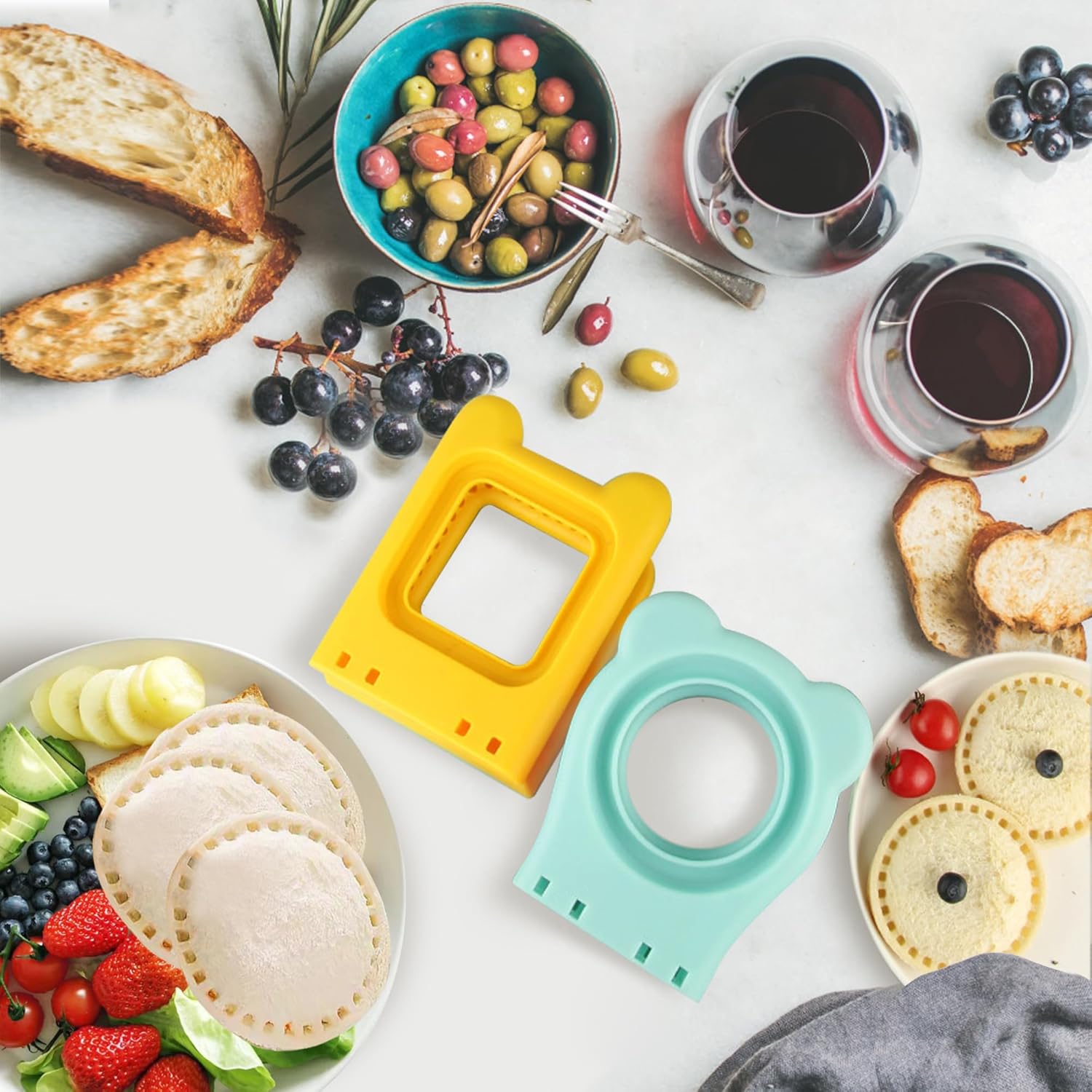 Juego de 23 cortadores y selladores de sándwiches, cortadores de alimentos para niños, almuerzo, pan, sándwich, desoxidante, divertido cortador de