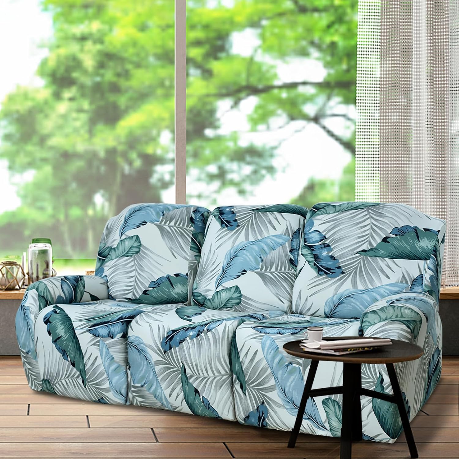 Fundas elásticas para sofá reclinable, 8 piezas, fundas para sillas reclinables grandes, fundas para sofá reclinable de 3 asientos, lavable,