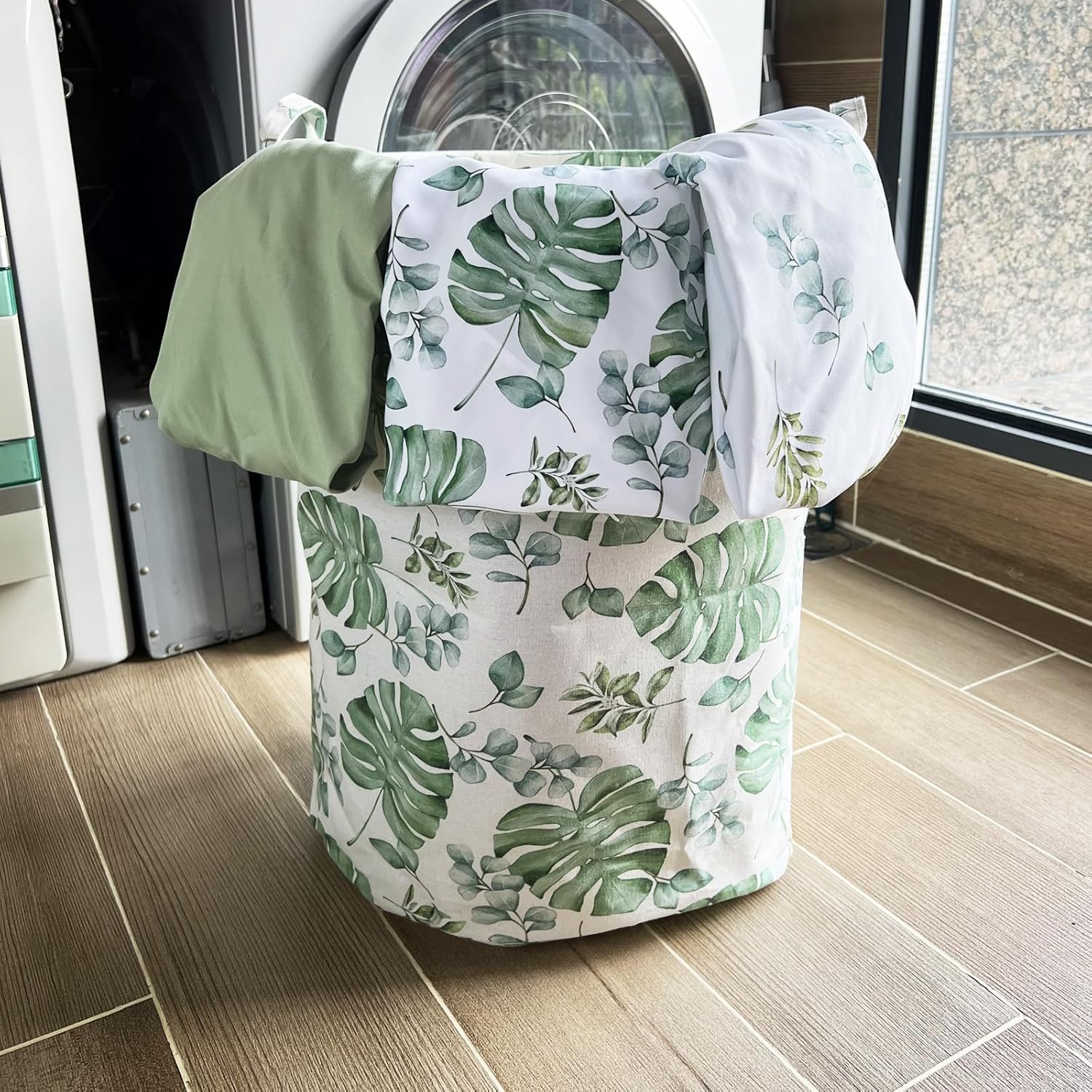AMROSE Paquete de 2 cestas de lavandería para bebé, 19.6 pulgadas, cesta grande de lona para la ropa sucia para niños y niñas, cesta de