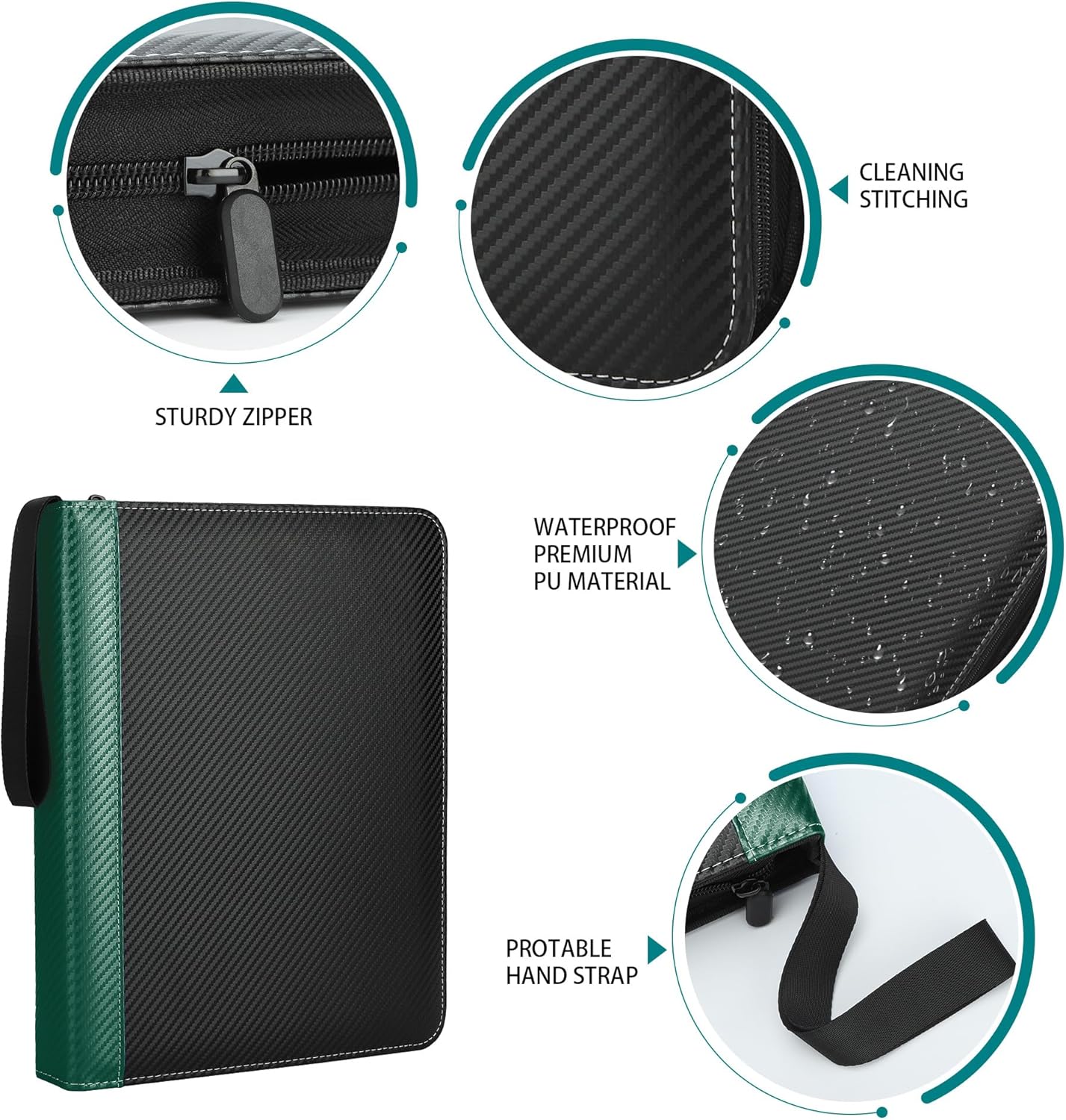9 Pockets Trading Card Binder with Sleeves Card Organizer, 900 Double Sided Pocket PU Card Collection Binder, Baseball Binder,for Sports Card, MTG,