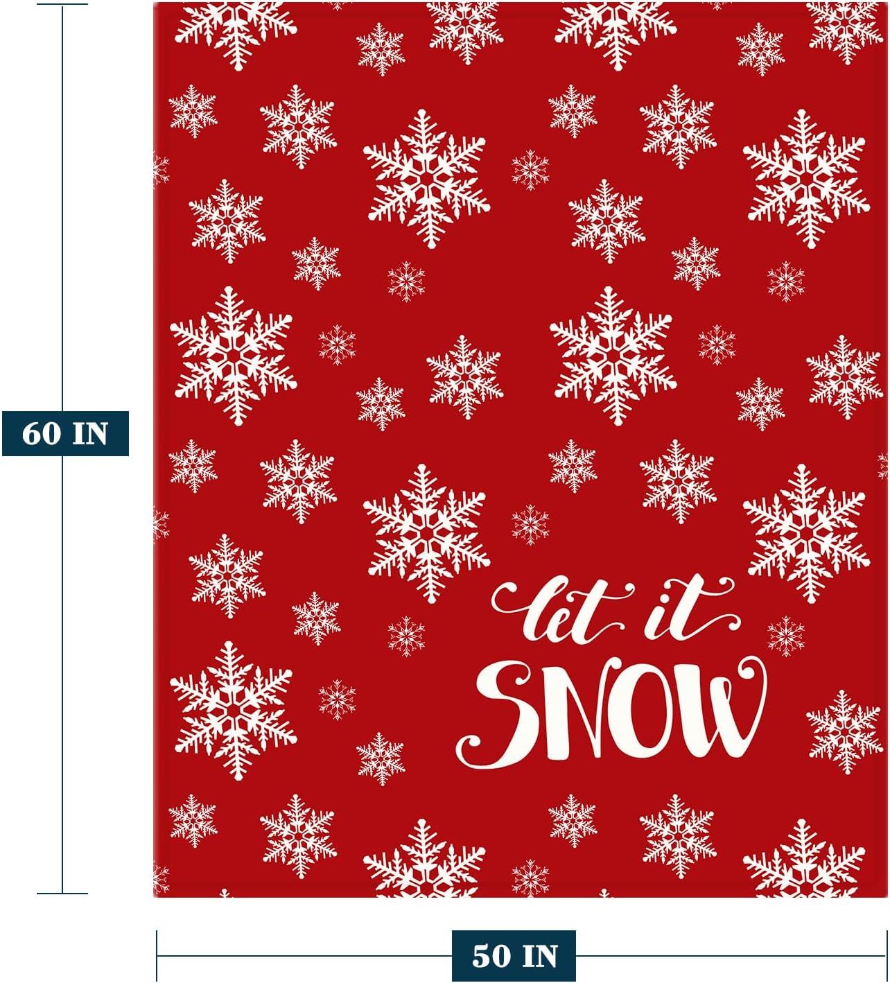 YeeJu Manta decorativa de Navidad, manta de copo de nieve rojo y blanco para sofá, cama, suave, acogedora, ligera, mullida, manta de forro polar de