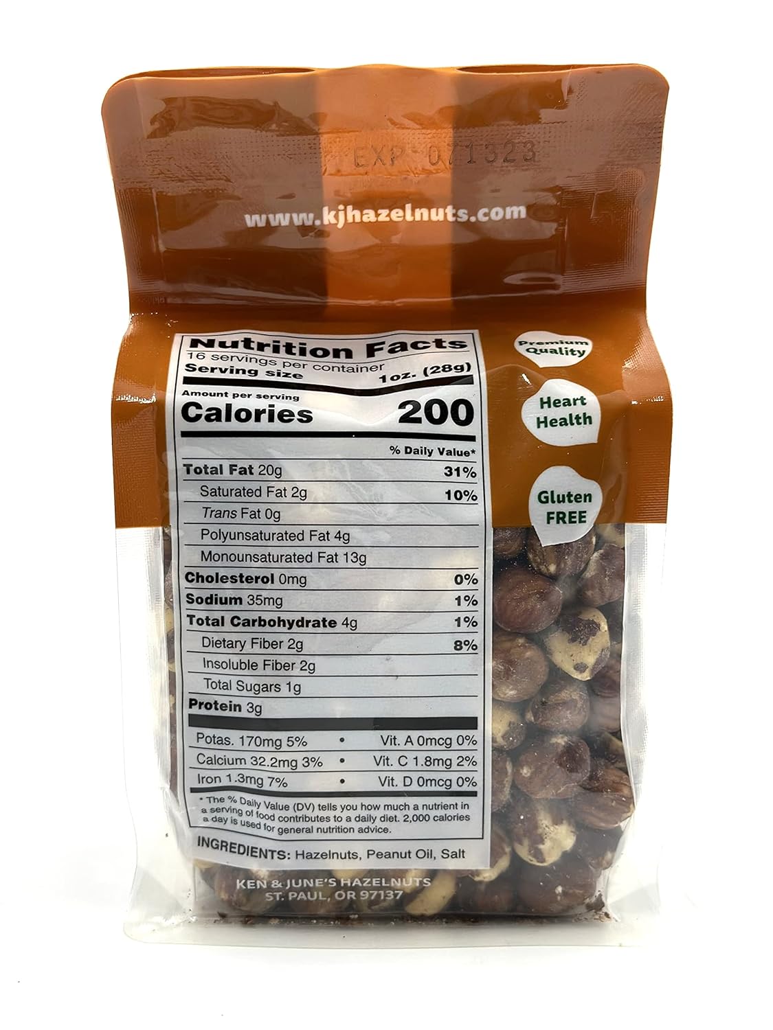 Avellana asadasalada – Bolsa de 16 Oz