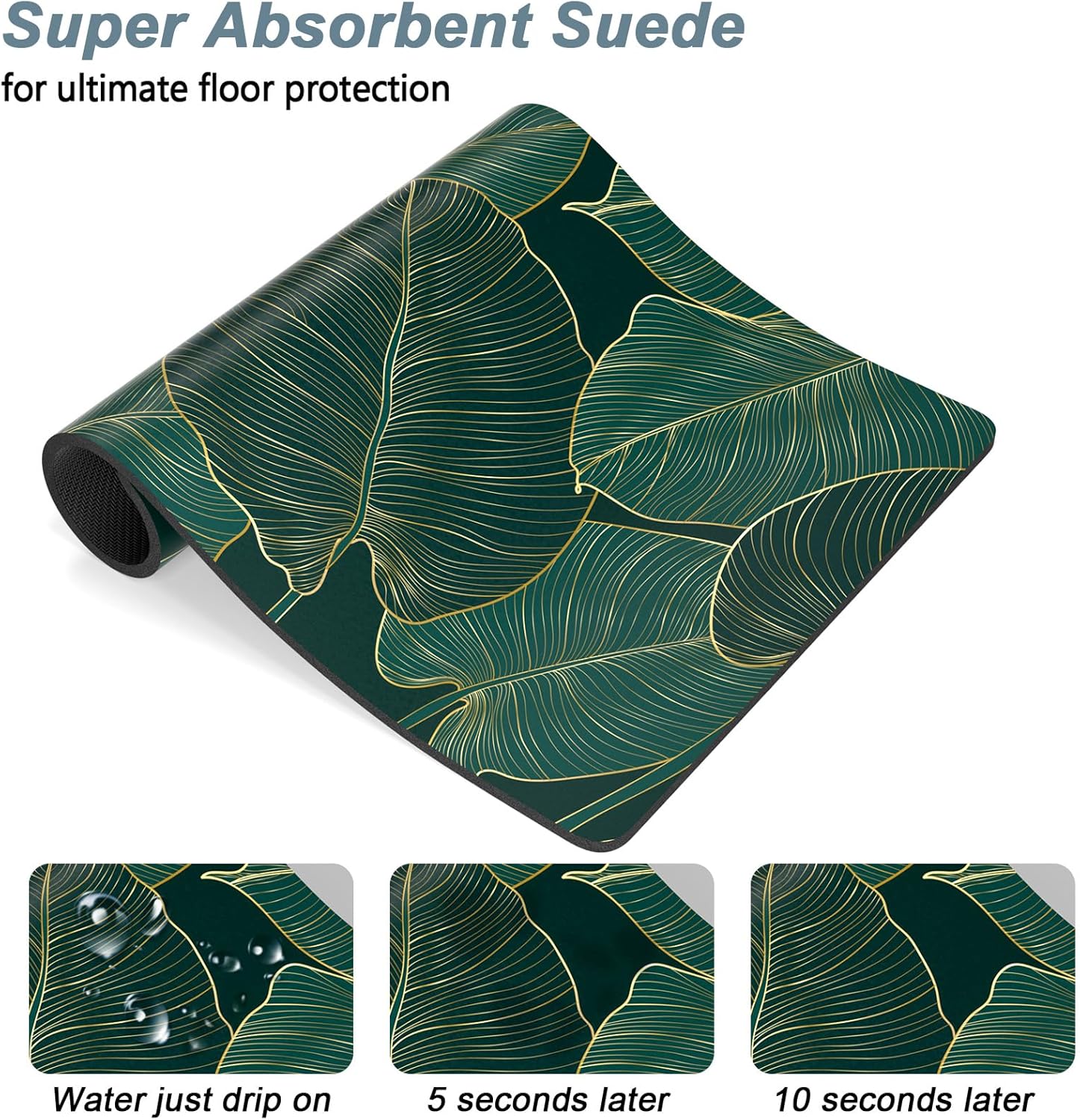 Tapete de comida para perros, de 16 x 24 pulgadas, tapete absorbente para perros y gatos, tapete absorbente para proteger los suelos, bonito tapete
