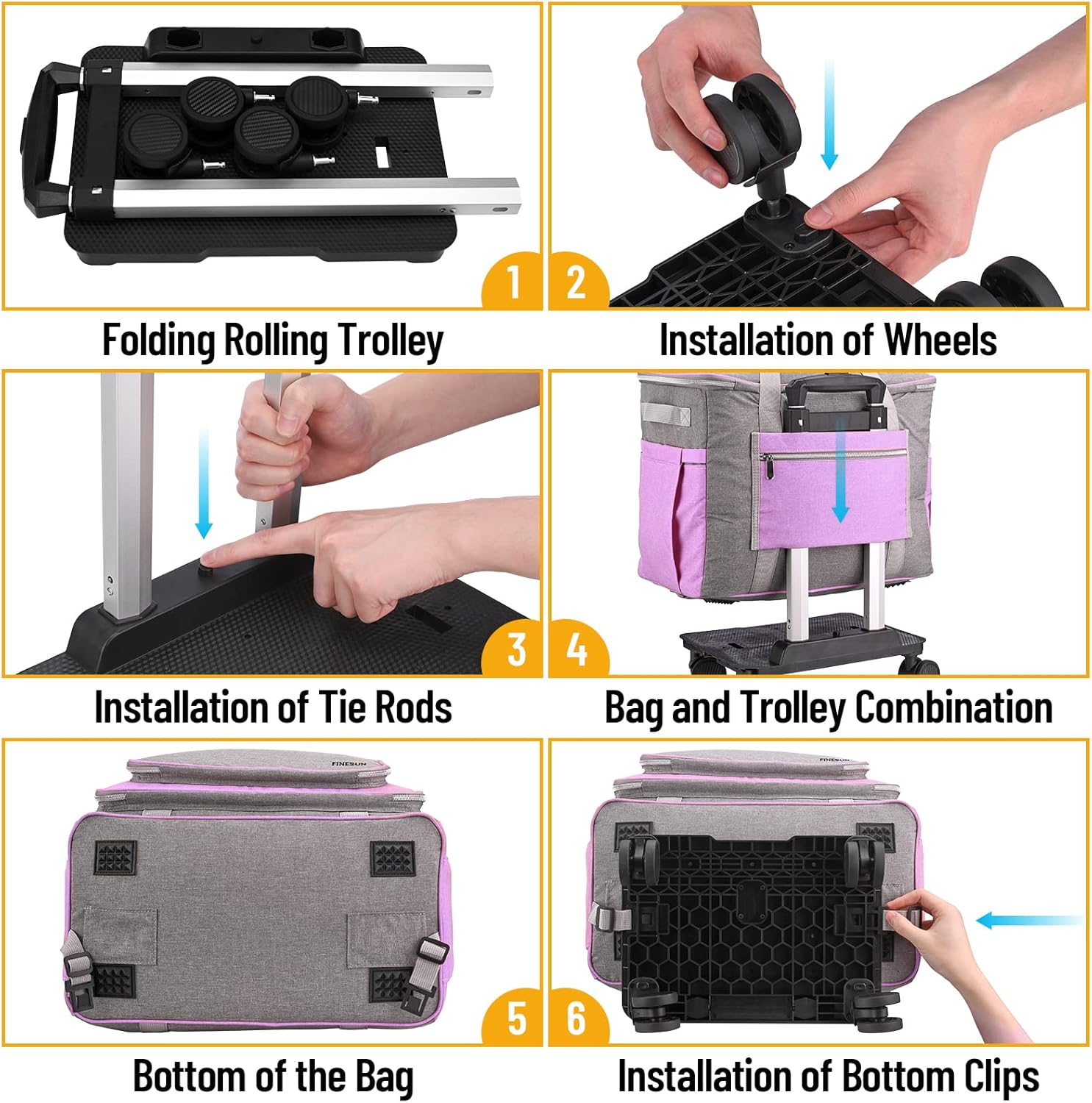 FINESUN Estuche para máquina de coser con ruedas, plegable de lujo para máquina de coser con ruedas, bolsa de transporte para hermano, cantante,