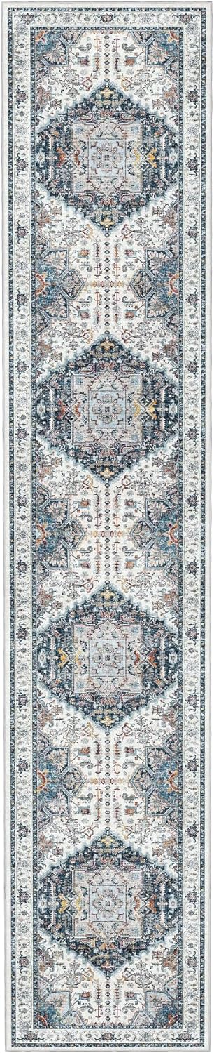Alfombra lavable para pasillo, alfombra de cocina de 2 x 10 pies, alfombra de entrada, alfombra suave vintage para piso, alfombra antideslizante