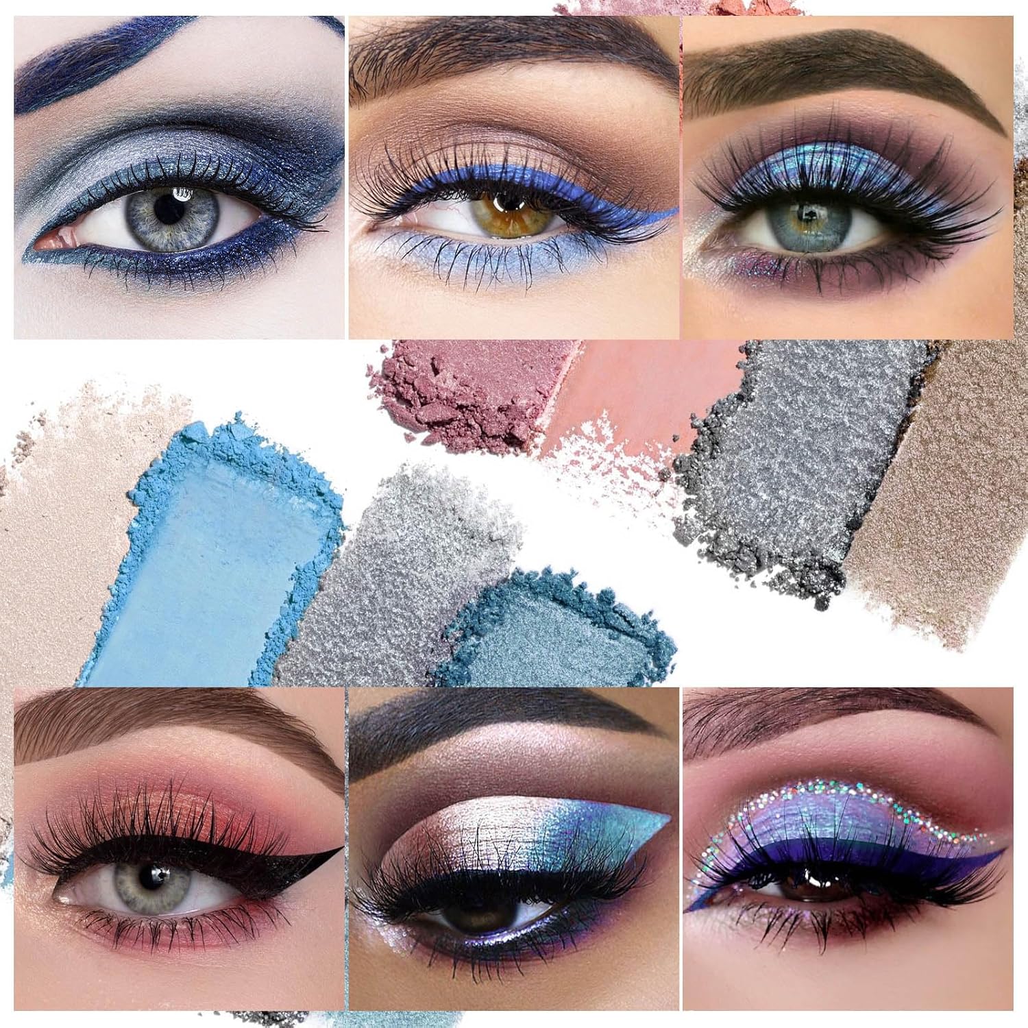YBUETE Paleta de sombra de ojos de 16 colores  Sombra de ojos mate y brillante, sombra de ojos de alta pigmentación impermeable de larga duración,