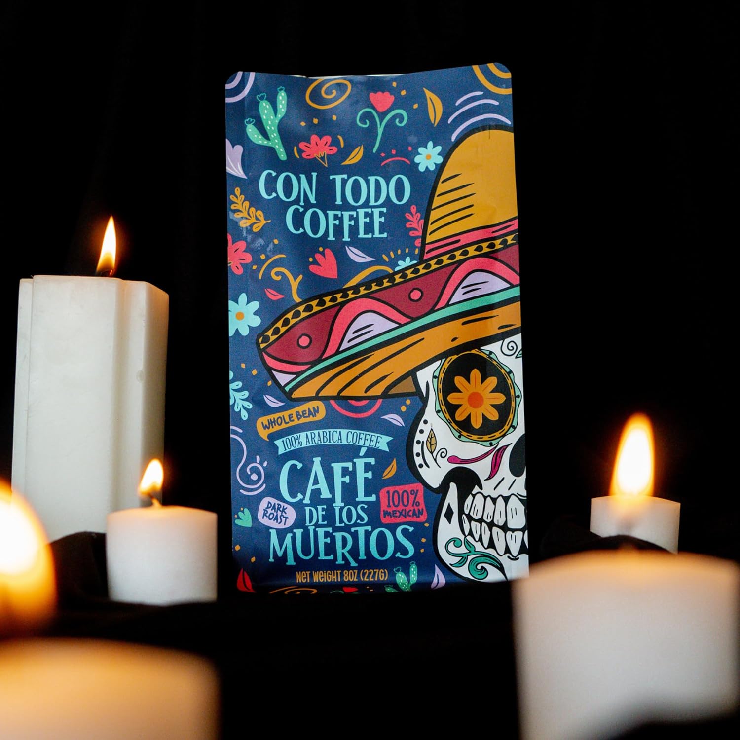 Con Todo Coffee, Café de los Muertos en grano entero, café de grano entero, 8 onzas