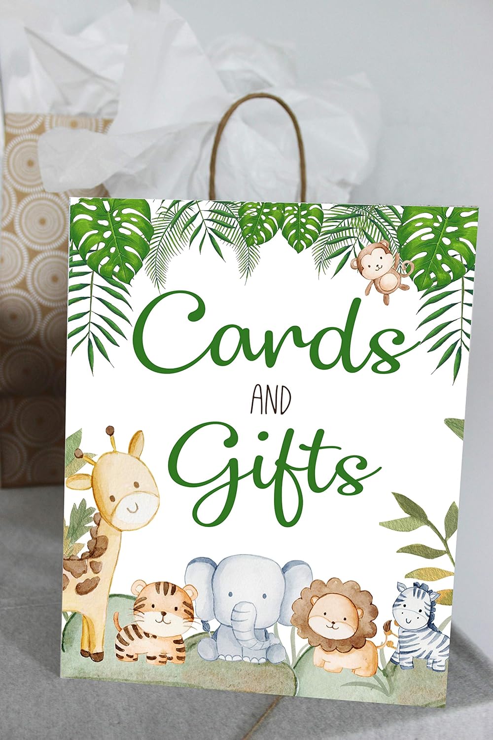 Set of 6 Jungle Safari Baby Shower Signs, Cute Jungle Baby Animals, Safari Baby Shower Decorations, 8×10 signs, Food, Drink, Welcome Signs
