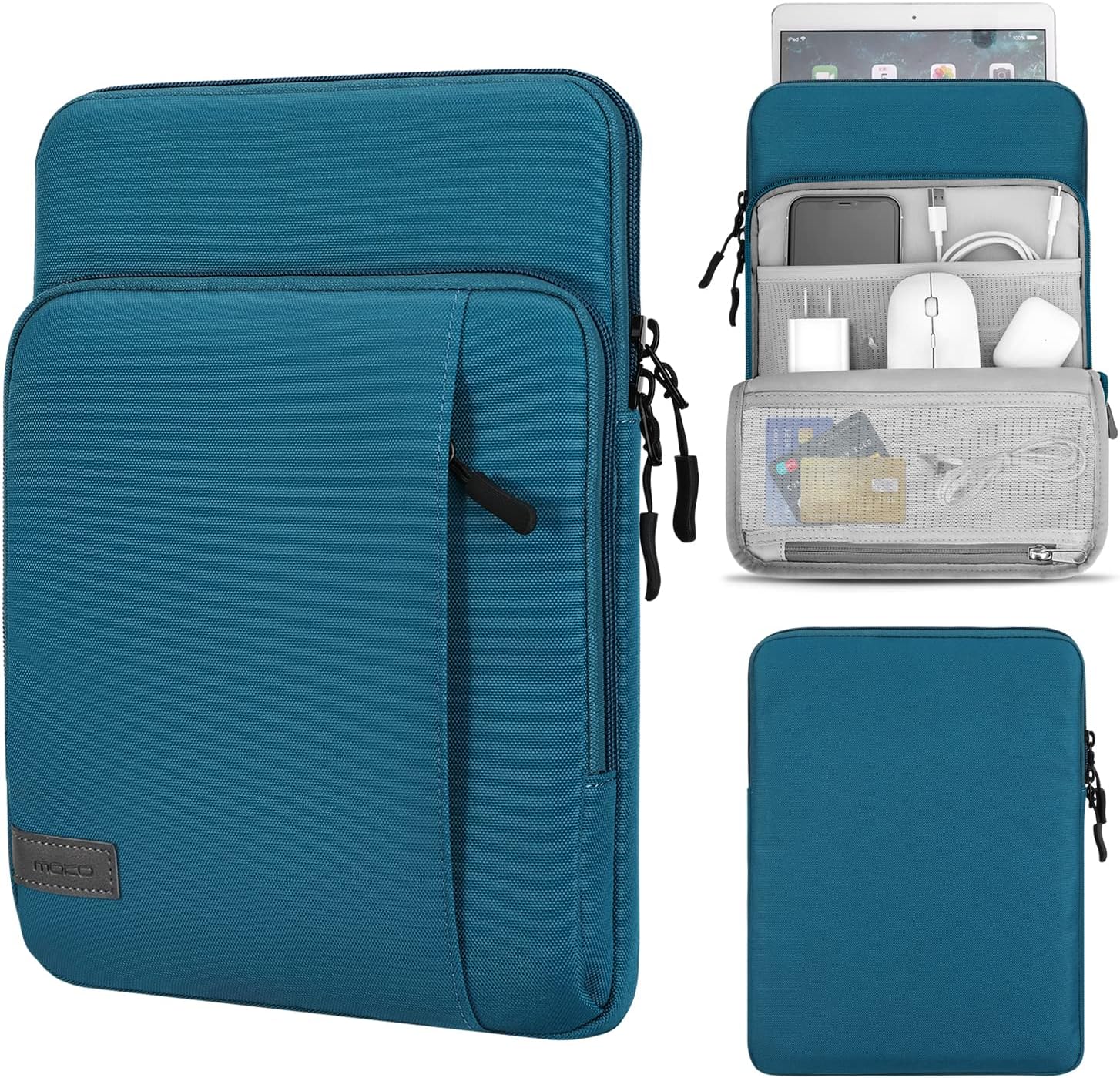 MoKo Funda de transporte para tablet de 9 a 11 pulgadas con bolsillos de almacenamiento para iPad Air 5 de 10.9 pulgadas 2022, iPad Pro 11 20212020,