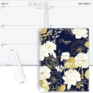 SUNEE Agenda semanal y mensual 2024, de enero de 2024 a diciembre de 2024, agenda diaria de 8.5 x 11 pulgadas con pestaña mensual, cubierta SUNEE Agenda semanal y mensual 2024, de enero de 2024 a diciembre de 2024, agenda diaria de 8.5 x 11 pulgadas con pestaña mensual, cubierta