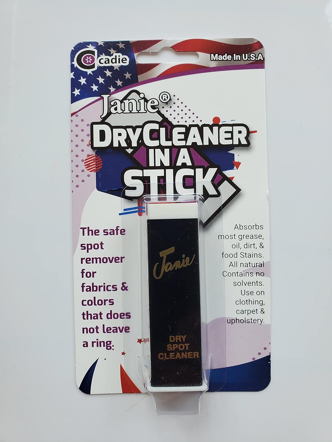 Janie – Limpiador en seco portátil, removedor de manchas para alfombras, tapicería, ropa, solución de limpieza del hogar para telas de colores o