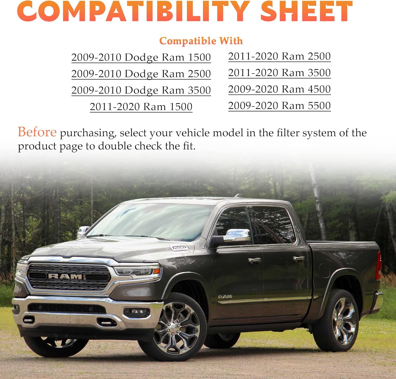 Espejo convexo inferior izquierdo y derecho para Dodge Ram 1500 2009-2019, 2010-19 2500 3500 4500 5500 68067731AA 68067730AA, 1 par (no calentado)